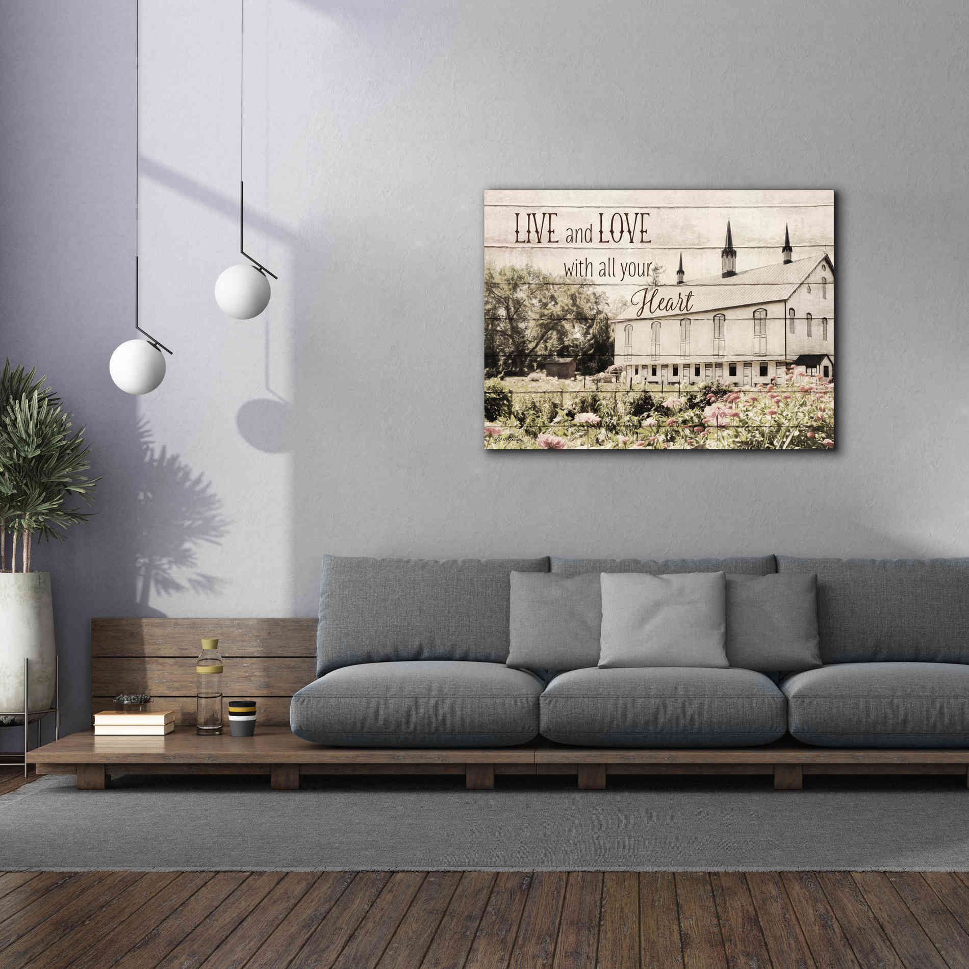 'Live and Love Barn' by Lori Deiter, Canvas Wall Art,54 x 40