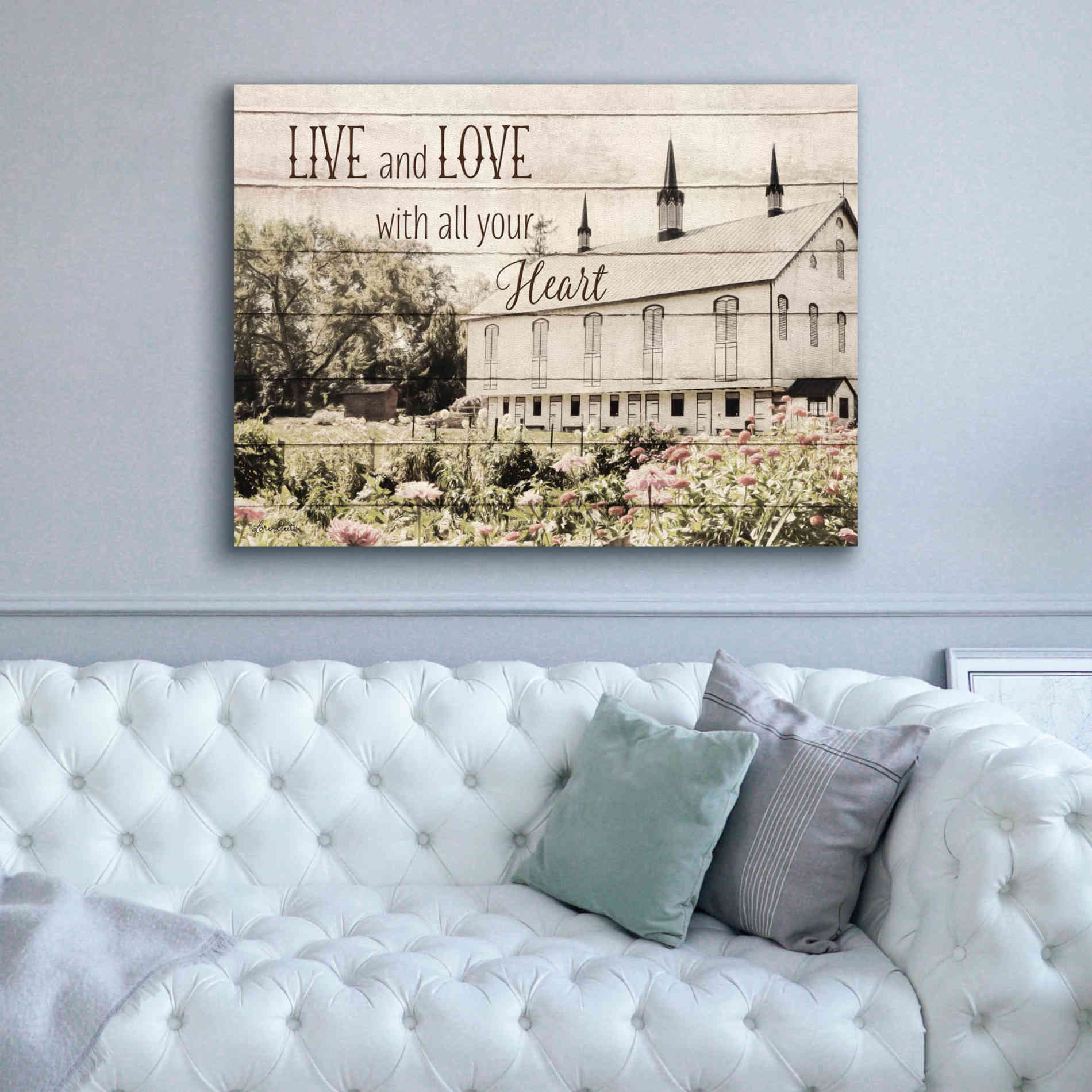 'Live and Love Barn' by Lori Deiter, Canvas Wall Art,54 x 40