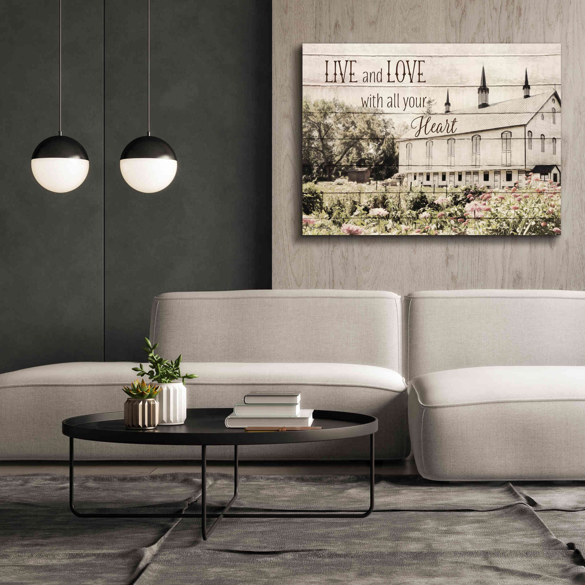 'Live and Love Barn' by Lori Deiter, Canvas Wall Art,54 x 40