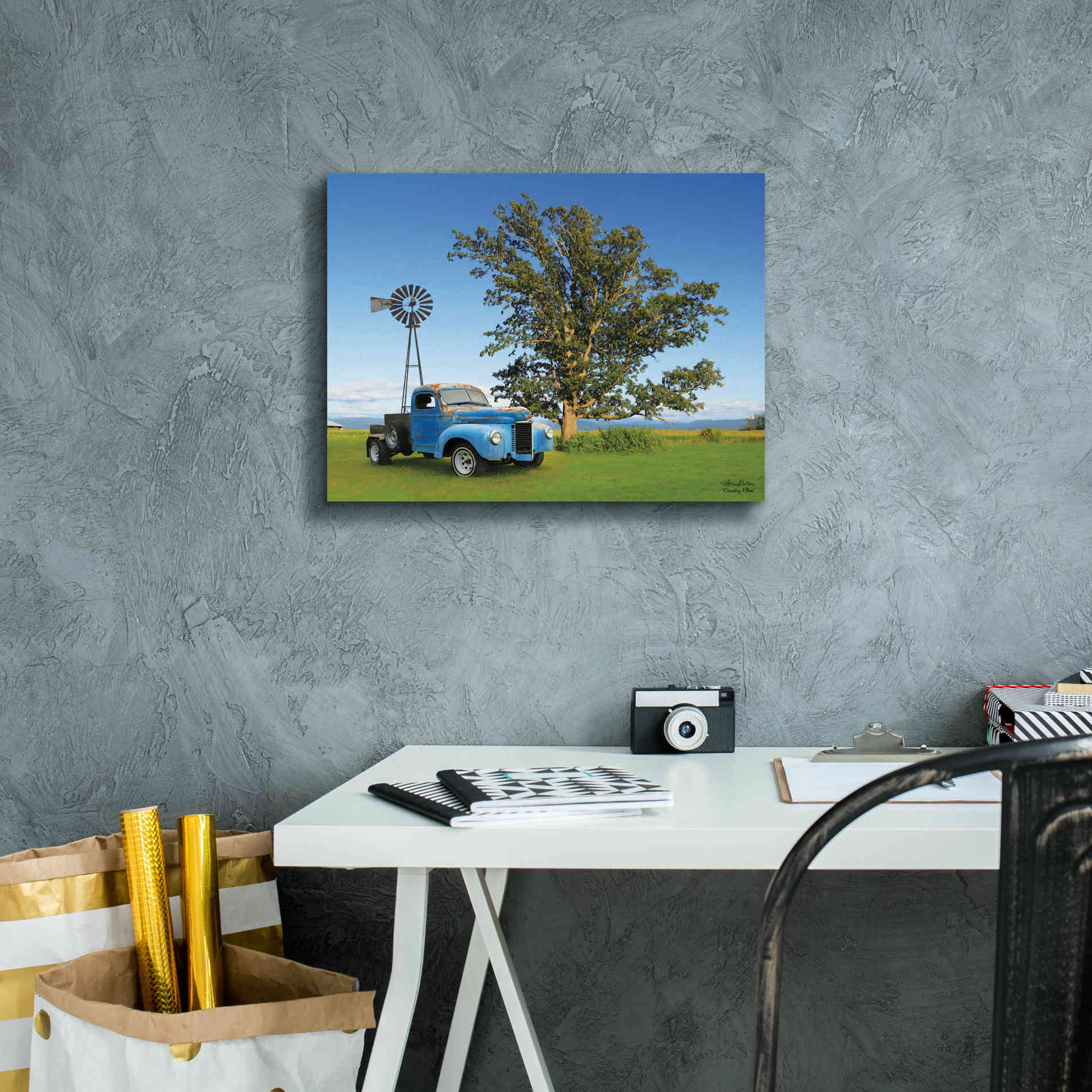 'Country Blue' by Lori Deiter, Canvas Wall Art,16 x 12