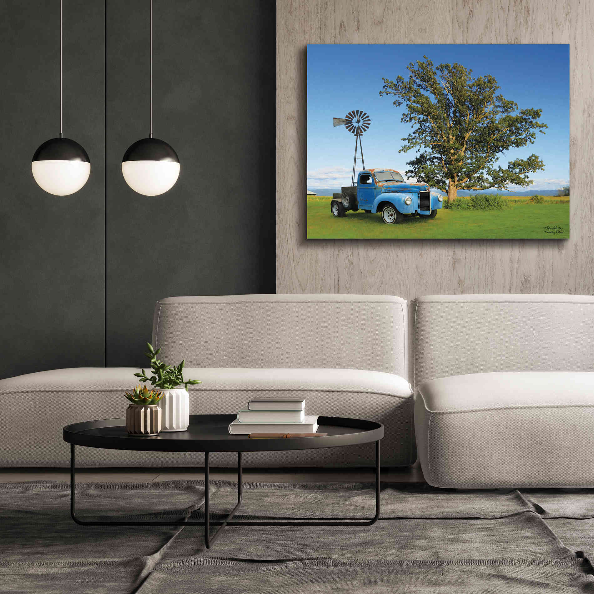 'Country Blue' by Lori Deiter, Canvas Wall Art,54 x 40