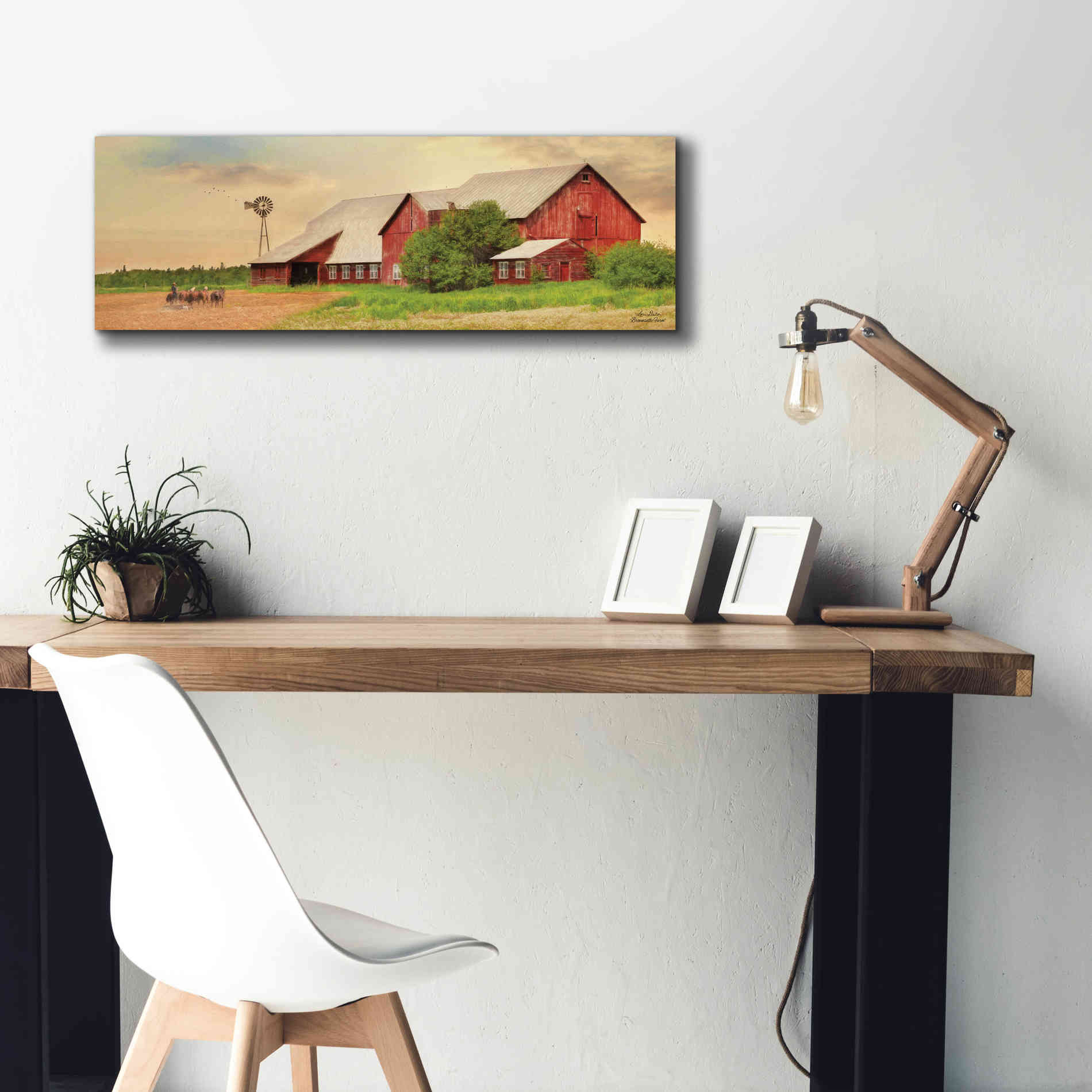 'Brownsville Farm' by Lori Deiter, Canvas Wall Art,36 x 12