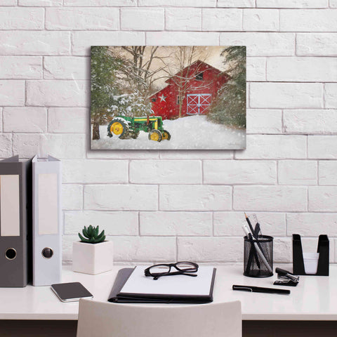 Image of 'Winter at the Barn' by Lori Deiter, Canvas Wall Art,18 x 12