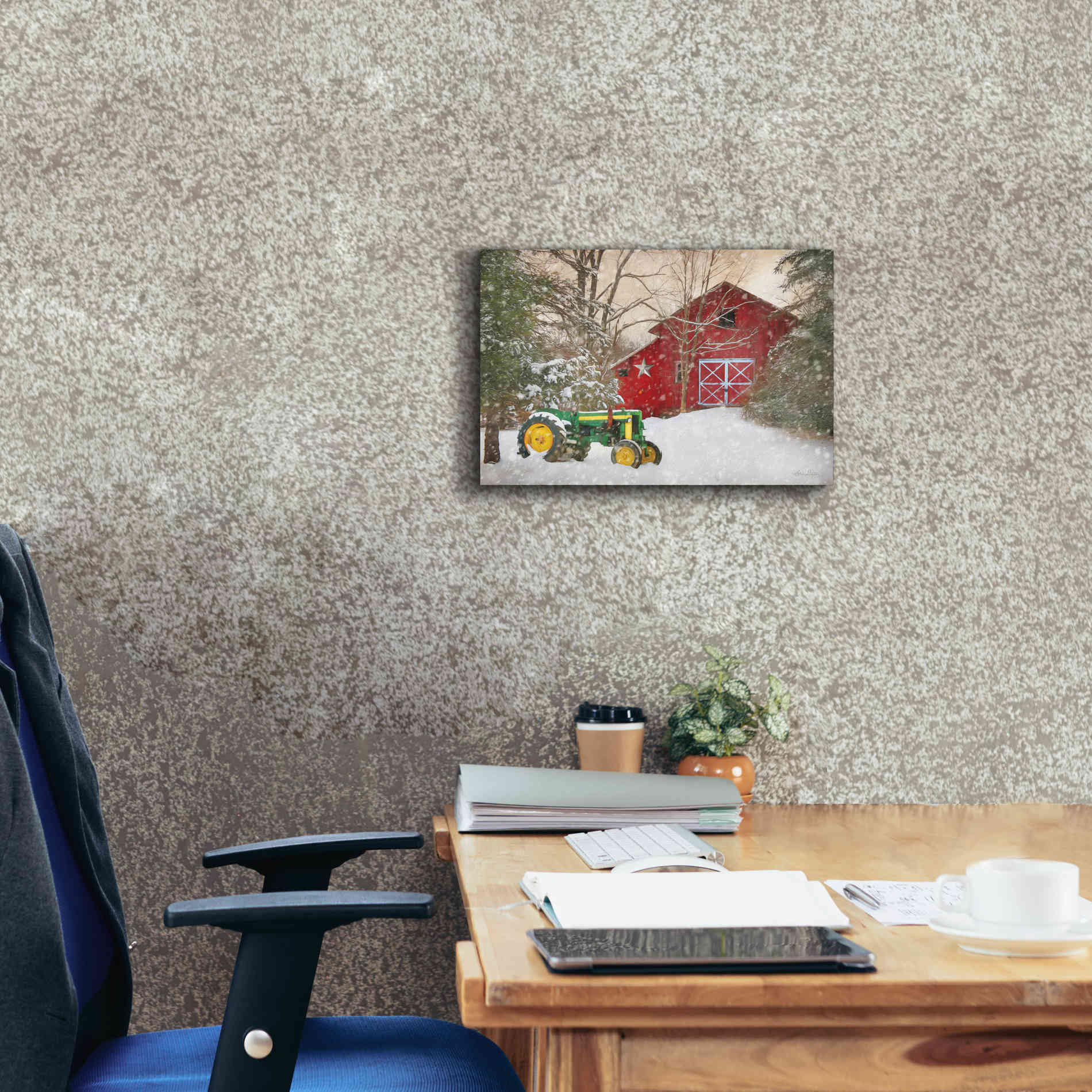'Winter at the Barn' by Lori Deiter, Canvas Wall Art,18 x 12