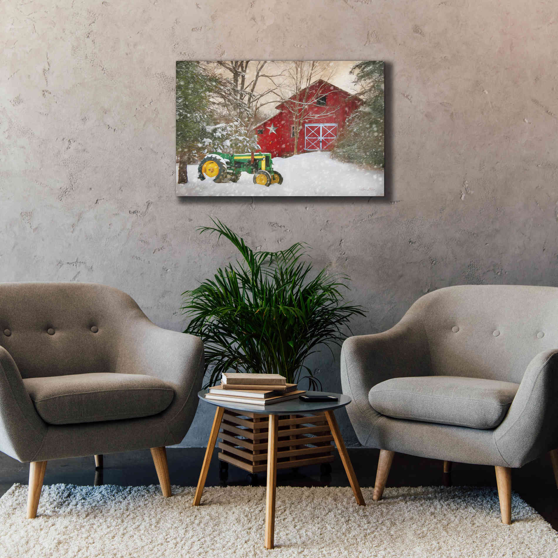 'Winter at the Barn' by Lori Deiter, Canvas Wall Art,40 x 26