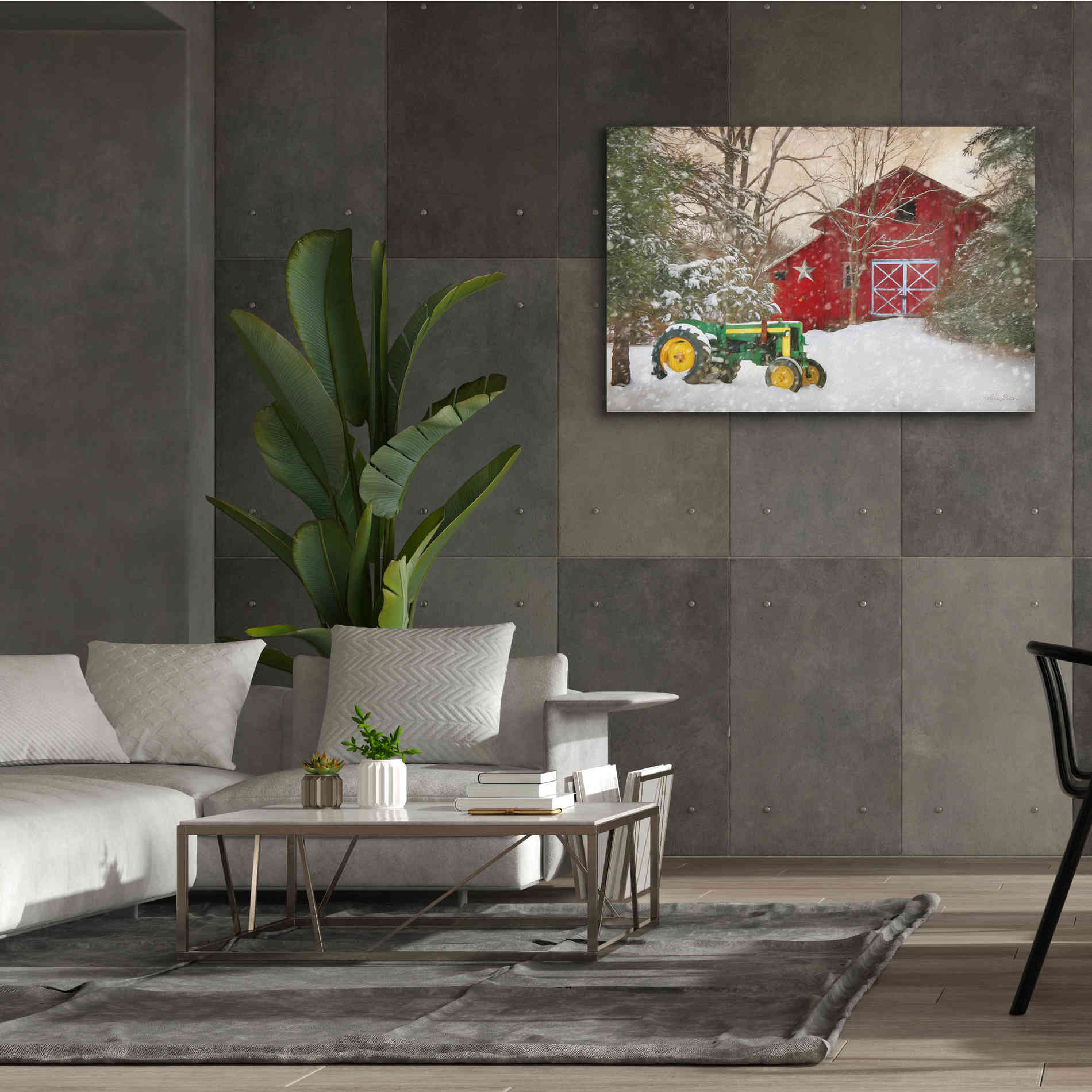 'Winter at the Barn' by Lori Deiter, Canvas Wall Art,60 x 40