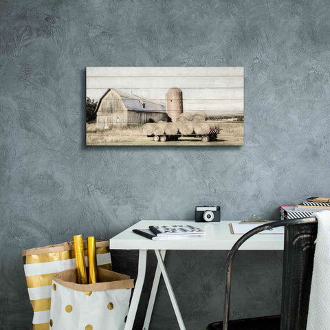 Image of 'Wagon of Hay' by Lori Deiter, Canvas Wall Art,24 x 12