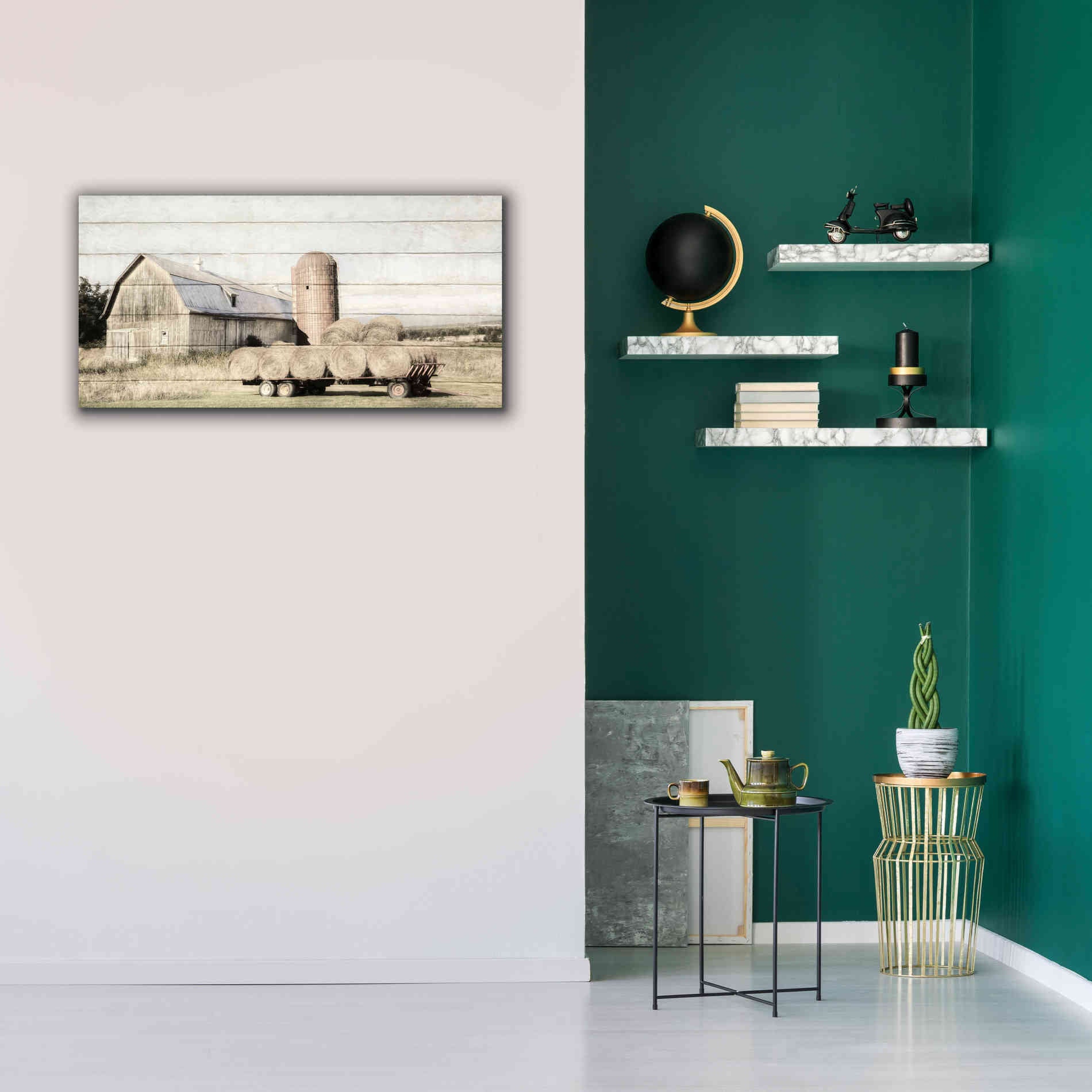 'Wagon of Hay' by Lori Deiter, Canvas Wall Art,40 x 20