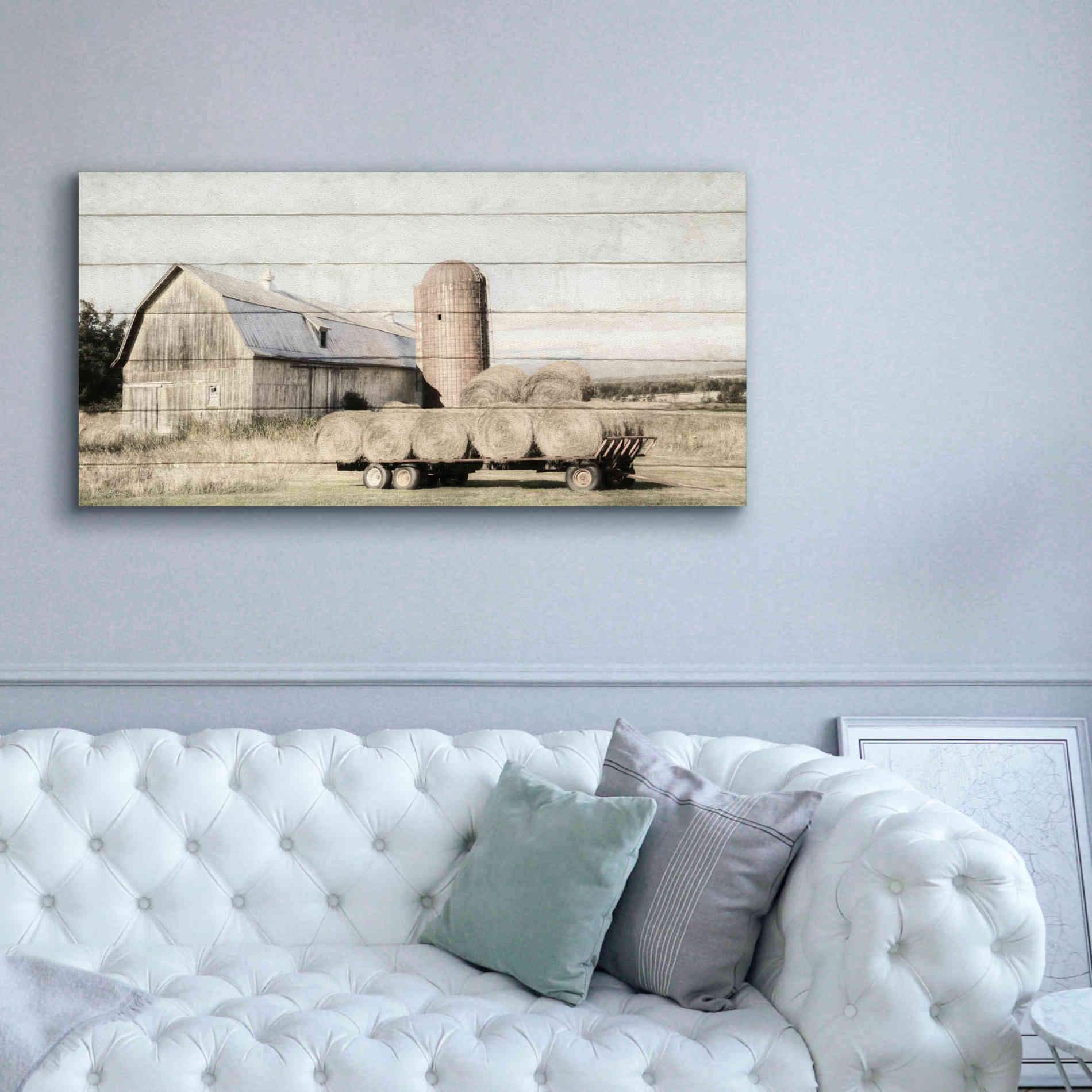 'Wagon of Hay' by Lori Deiter, Canvas Wall Art,60 x 30