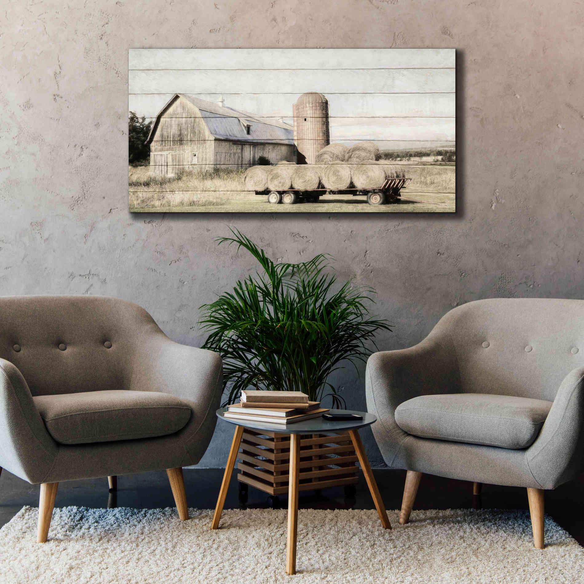 'Wagon of Hay' by Lori Deiter, Canvas Wall Art,60 x 30
