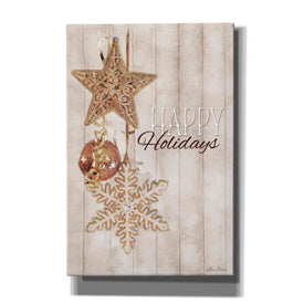'Gold Sparkle Happy Holidays' by Lori Deiter, Canvas Wall Art