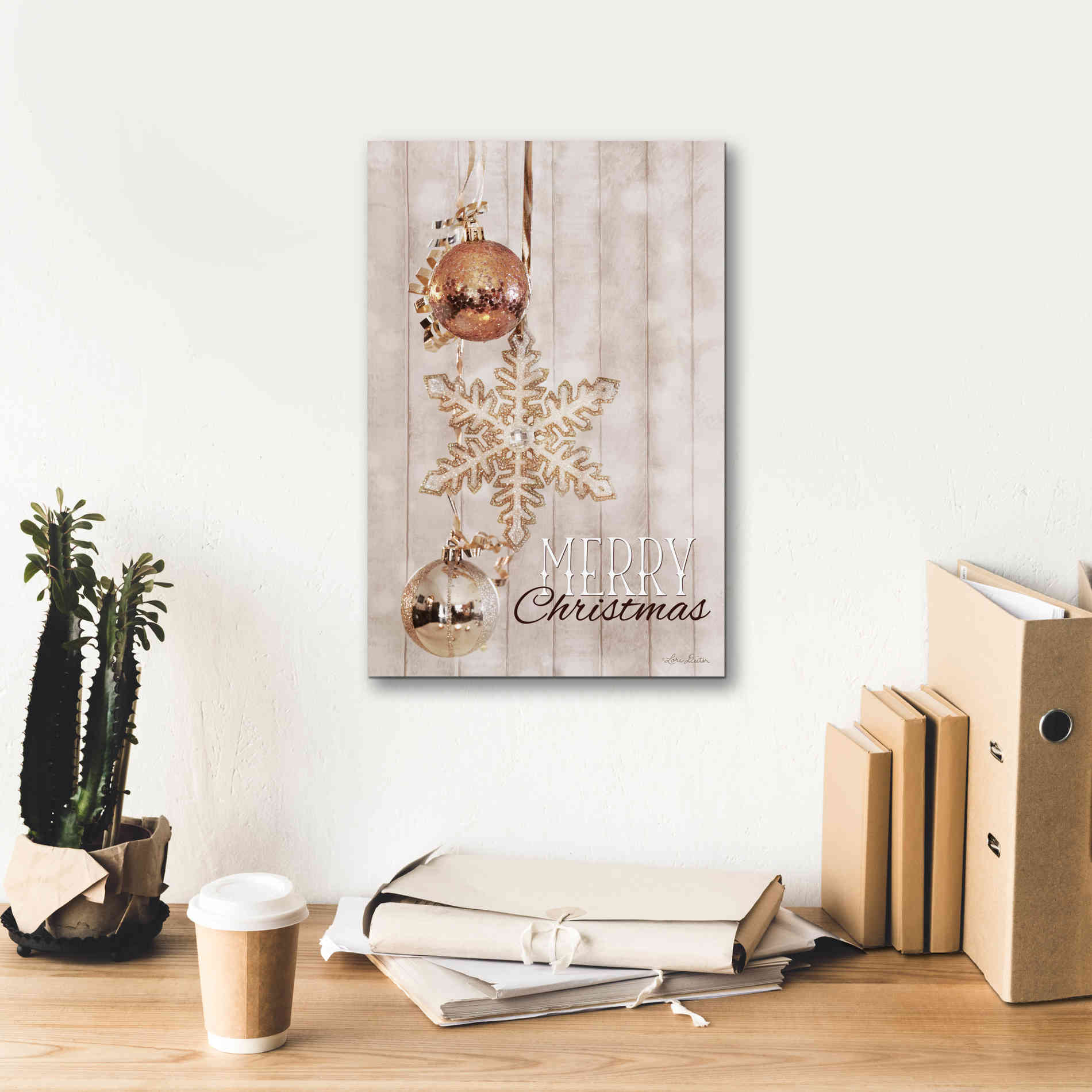 'Gold Sparkle Merry Christmas' by Lori Deiter, Canvas Wall Art,12 x 18