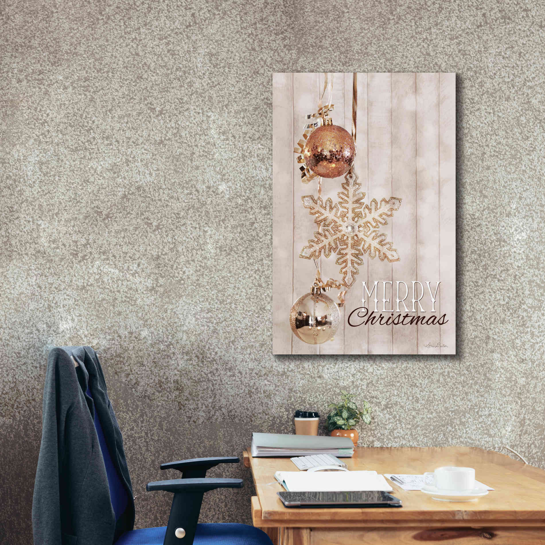 'Gold Sparkle Merry Christmas' by Lori Deiter, Canvas Wall Art,26 x 40