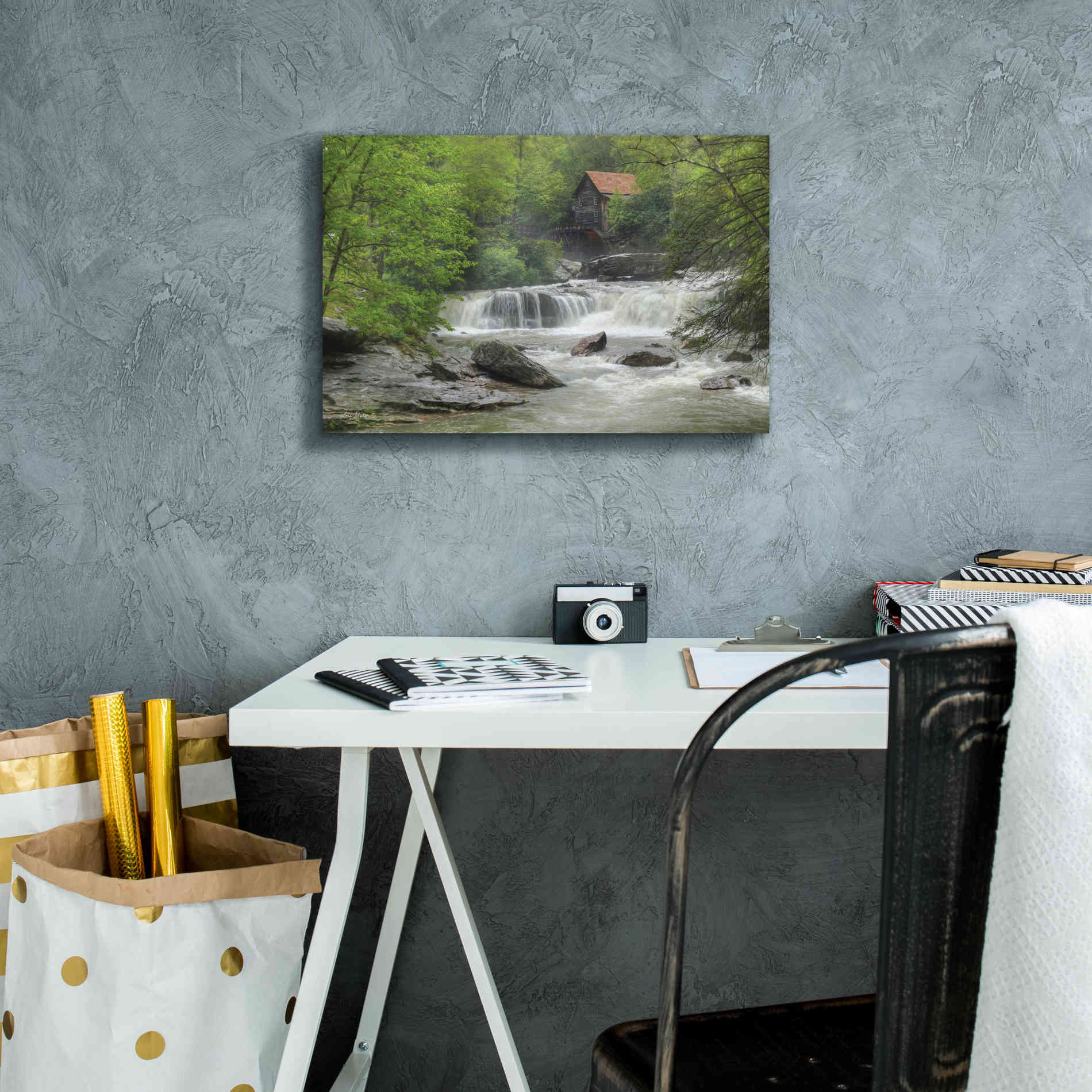 'Glade Creek Grist Mill' by Lori Deiter, Canvas Wall Art,18 x 12