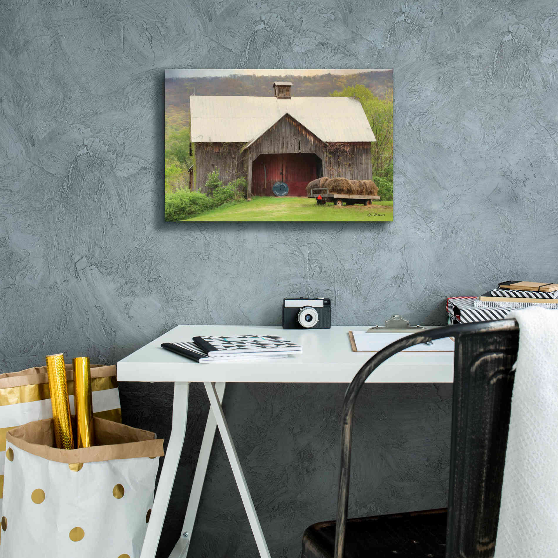 'Old Hay' by Lori Deiter, Canvas Wall Art,18 x 12