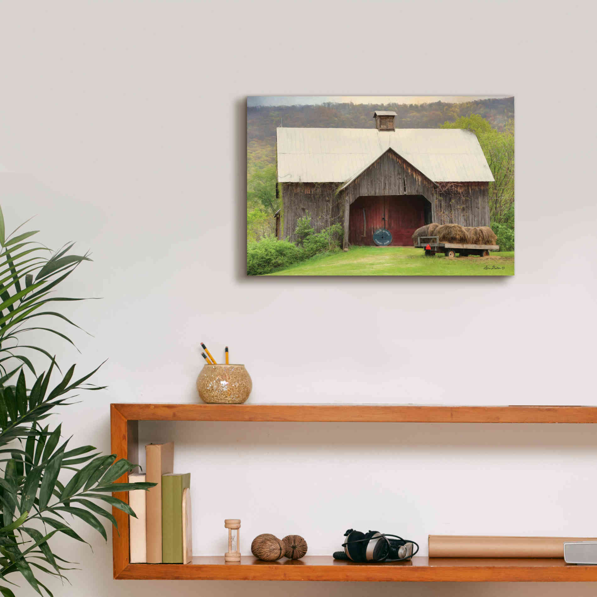 'Old Hay' by Lori Deiter, Canvas Wall Art,18 x 12