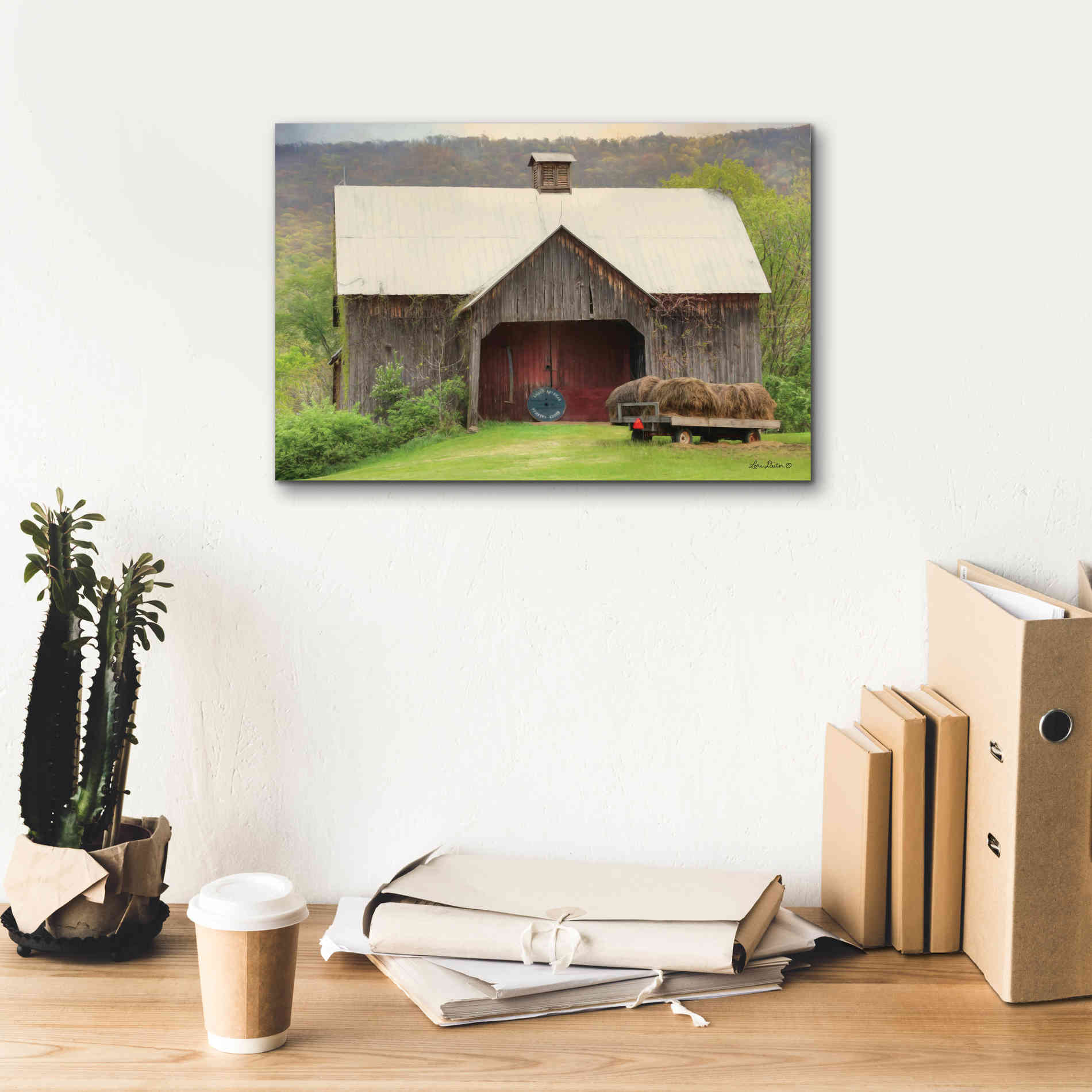 'Old Hay' by Lori Deiter, Canvas Wall Art,18 x 12