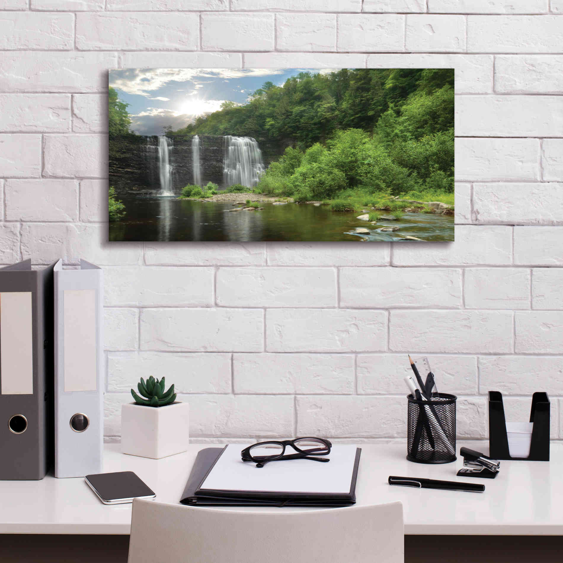 'Salmon River Falls' by Lori Deiter, Canvas Wall Art,24 x 12
