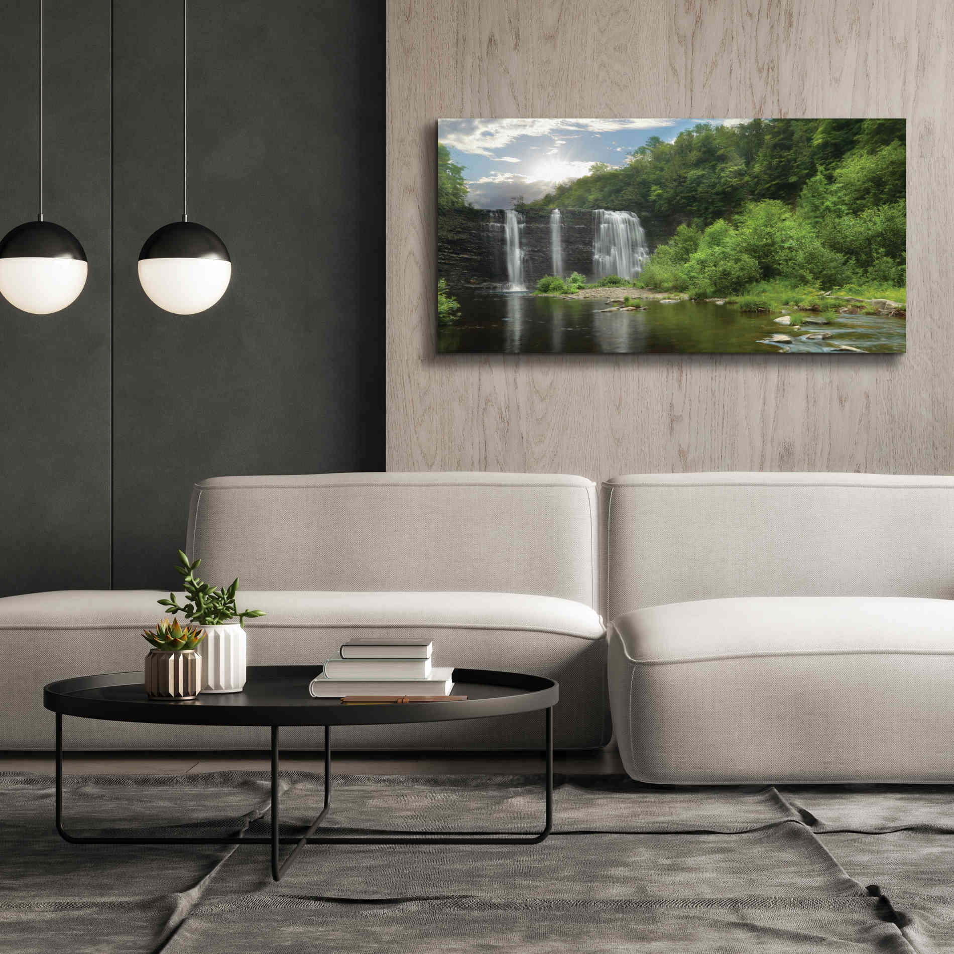 'Salmon River Falls' by Lori Deiter, Canvas Wall Art,60 x 30