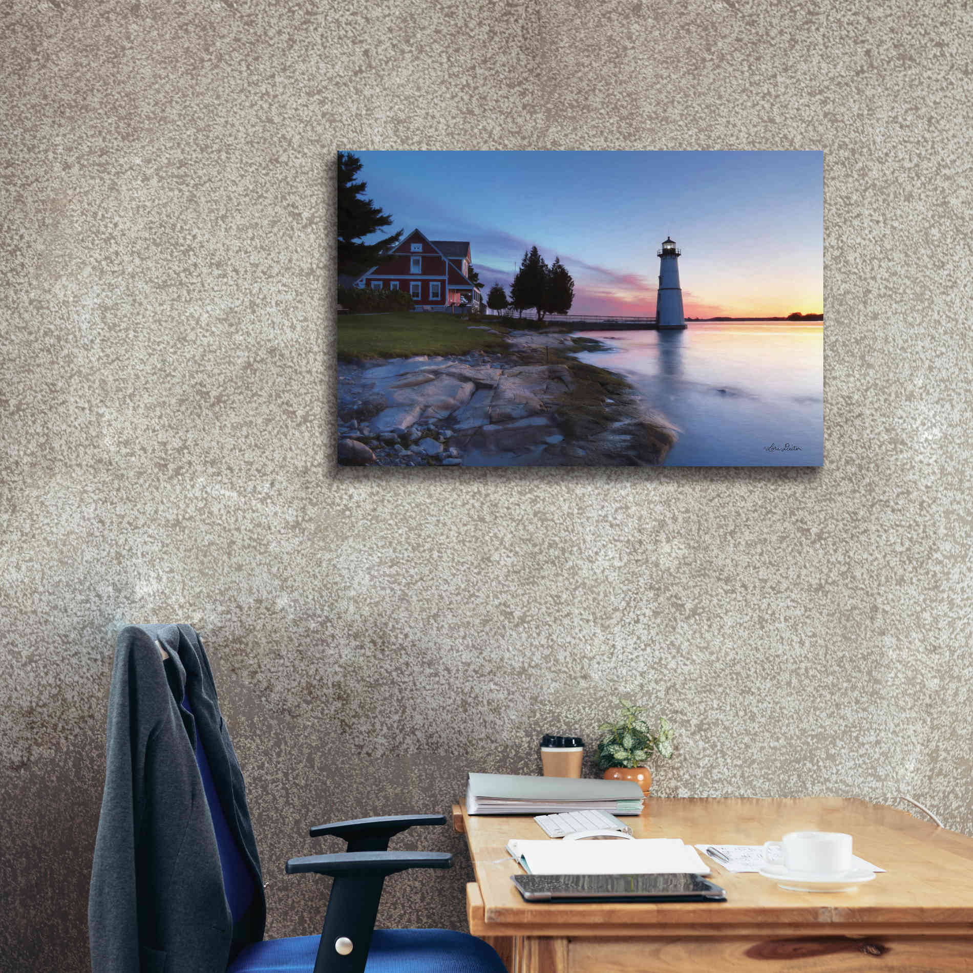 'Dusk at Rock Island' by Lori Deiter, Canvas Wall Art,40 x 26