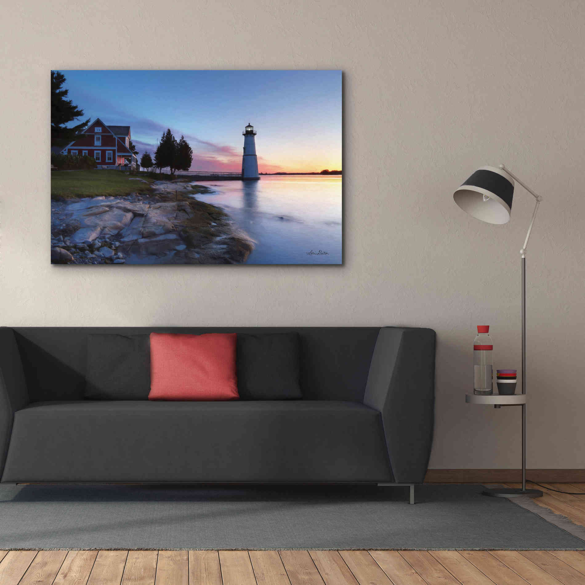 'Dusk at Rock Island' by Lori Deiter, Canvas Wall Art,60 x 40