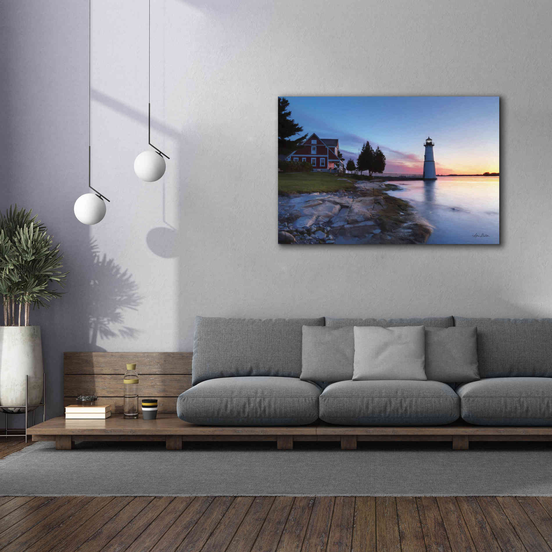 'Dusk at Rock Island' by Lori Deiter, Canvas Wall Art,60 x 40