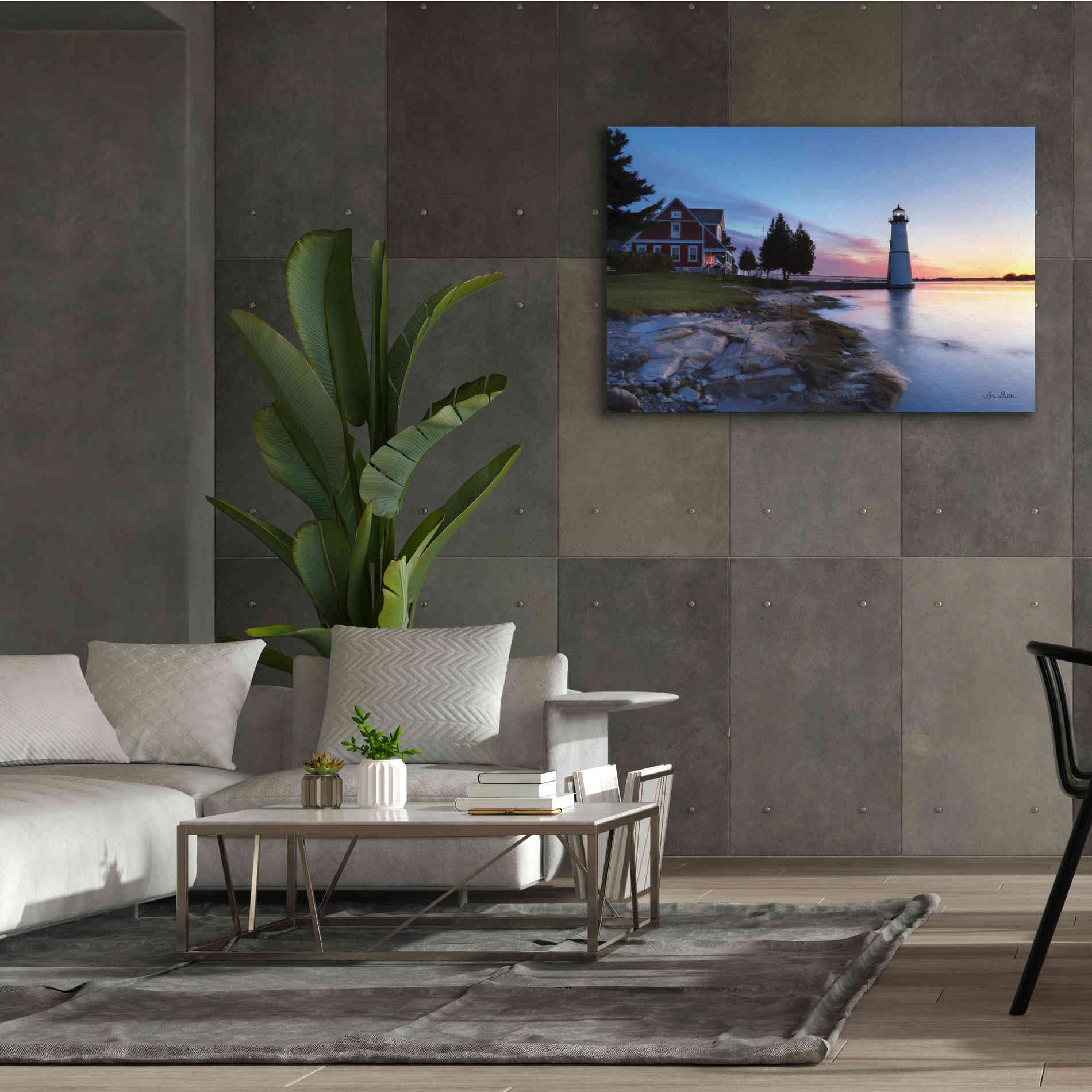 'Dusk at Rock Island' by Lori Deiter, Canvas Wall Art,60 x 40