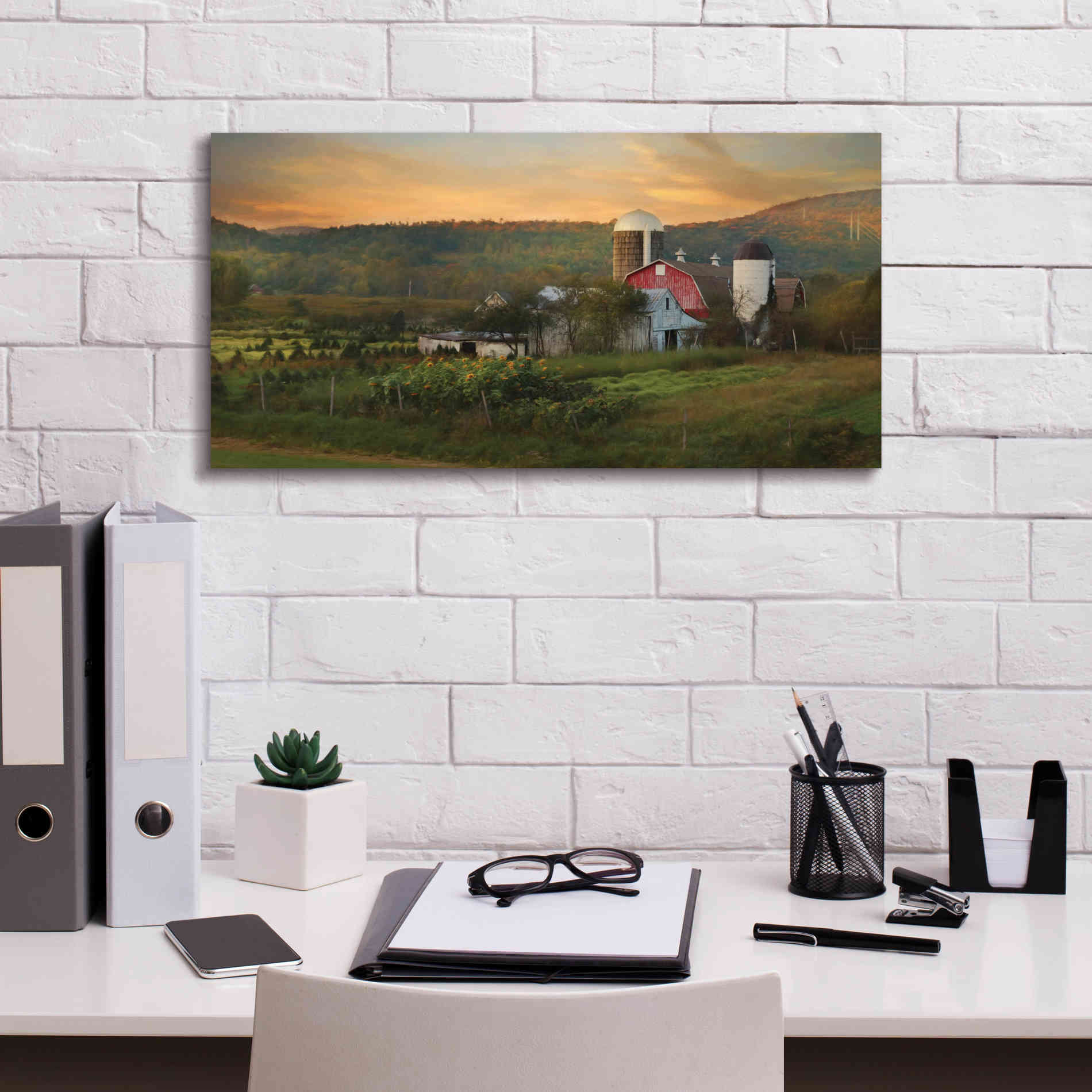 'New York Country Sunset' by Lori Deiter, Canvas Wall Art,24 x 12