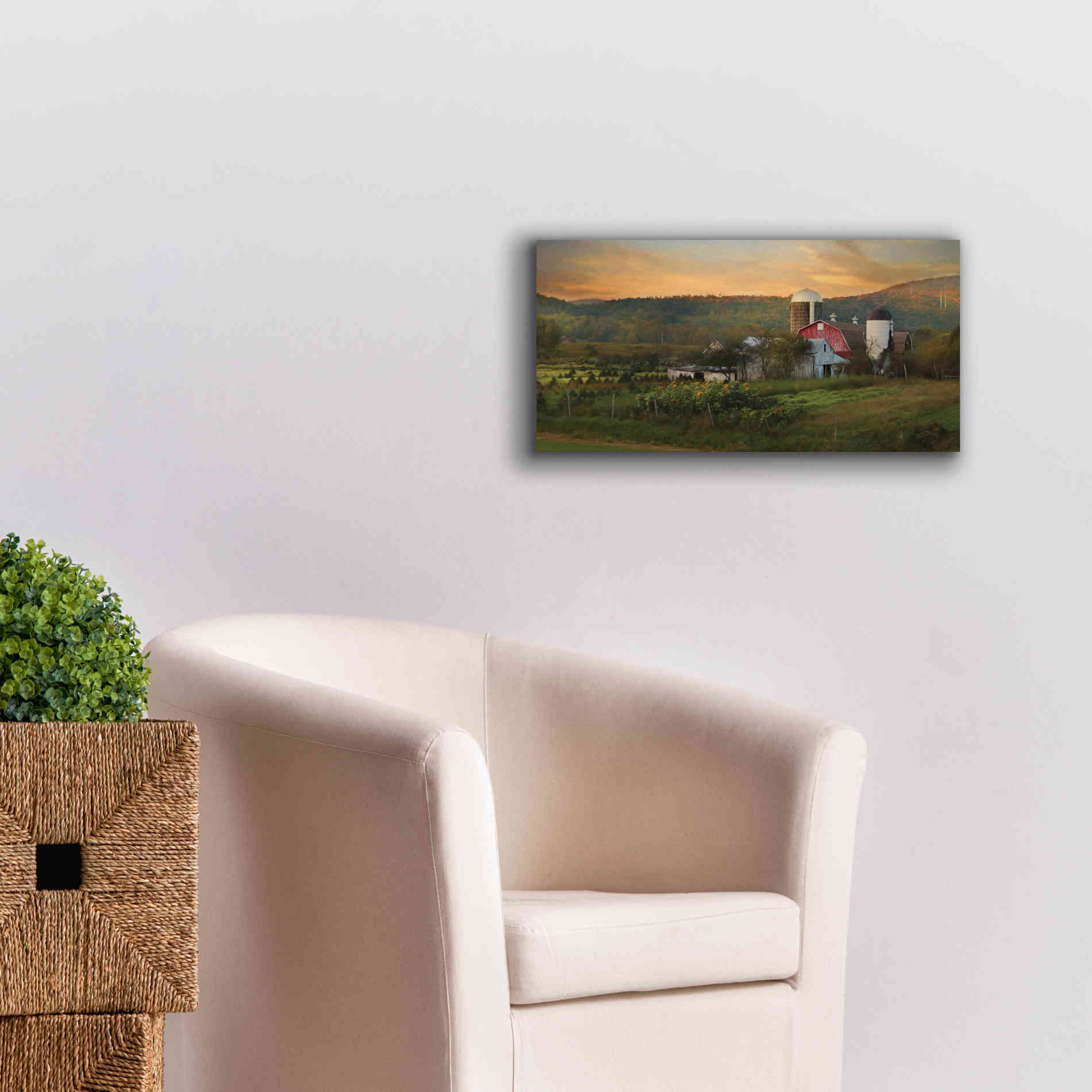 'New York Country Sunset' by Lori Deiter, Canvas Wall Art,24 x 12