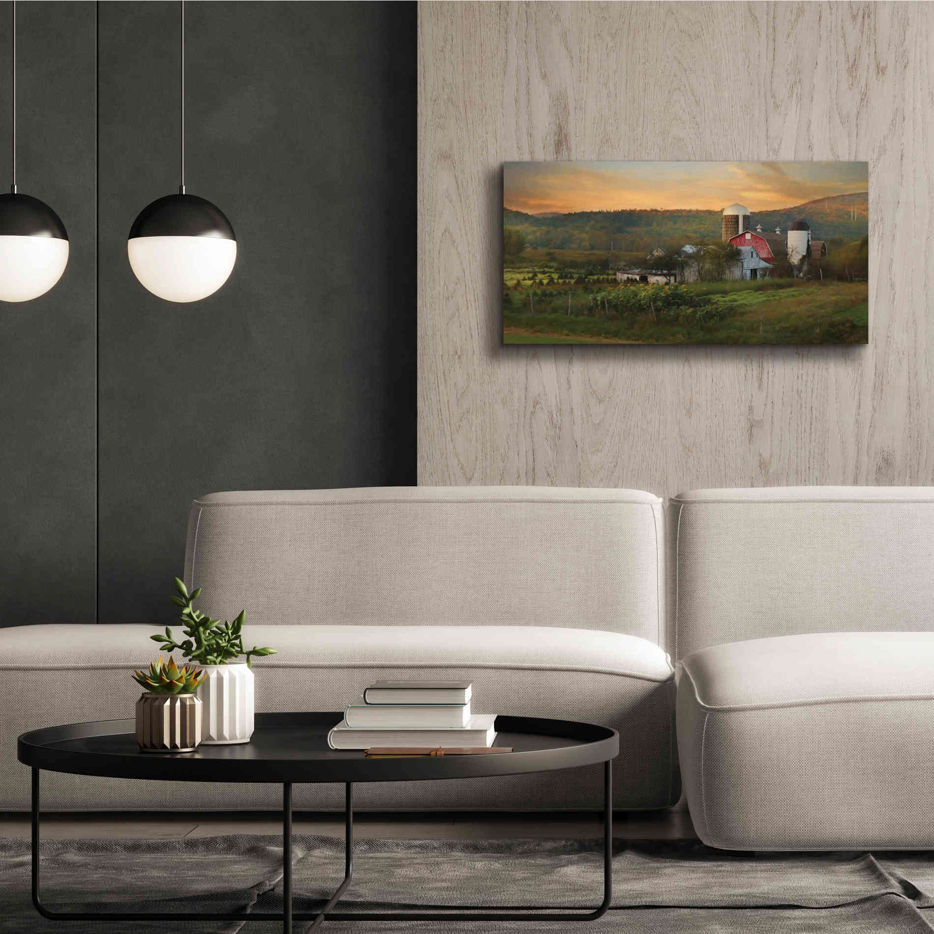'New York Country Sunset' by Lori Deiter, Canvas Wall Art,40 x 20