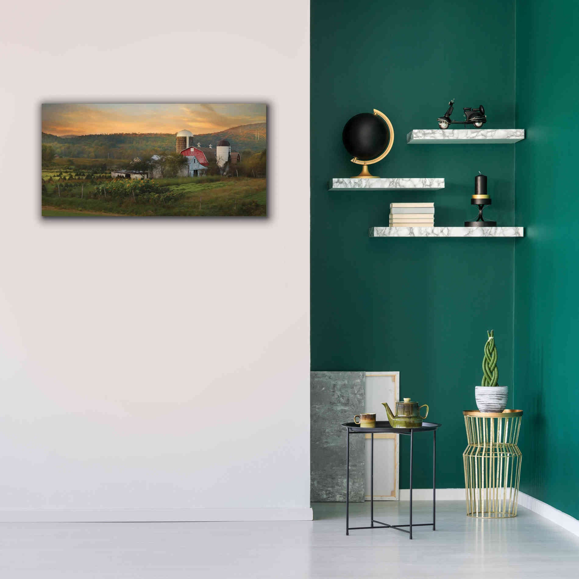 'New York Country Sunset' by Lori Deiter, Canvas Wall Art,40 x 20