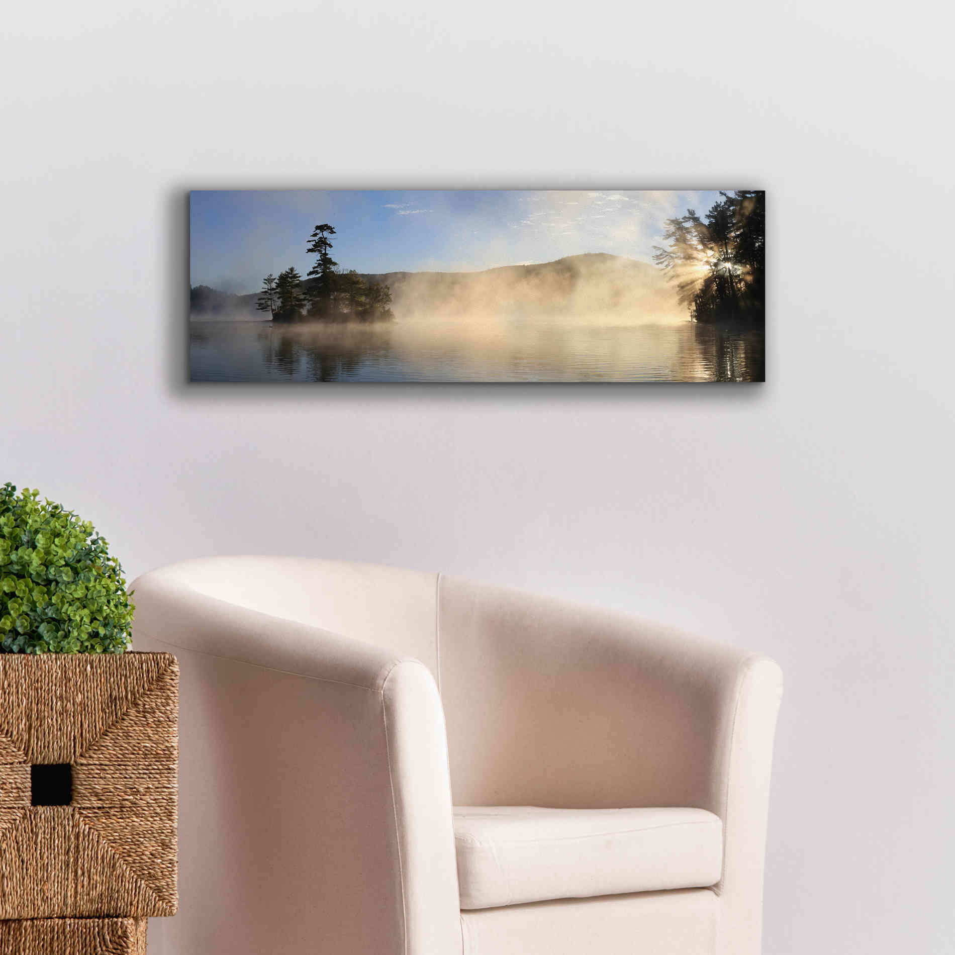 'Lake Luzerne Sunrise' by Lori Deiter, Canvas Wall Art,36 x 12