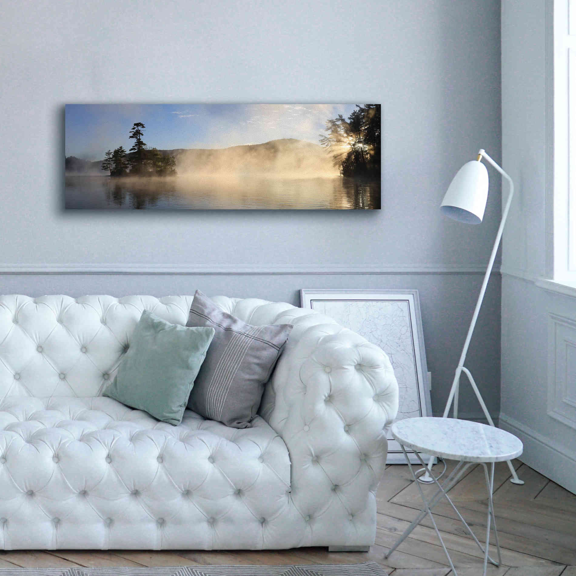 'Lake Luzerne Sunrise' by Lori Deiter, Canvas Wall Art,60 x 20