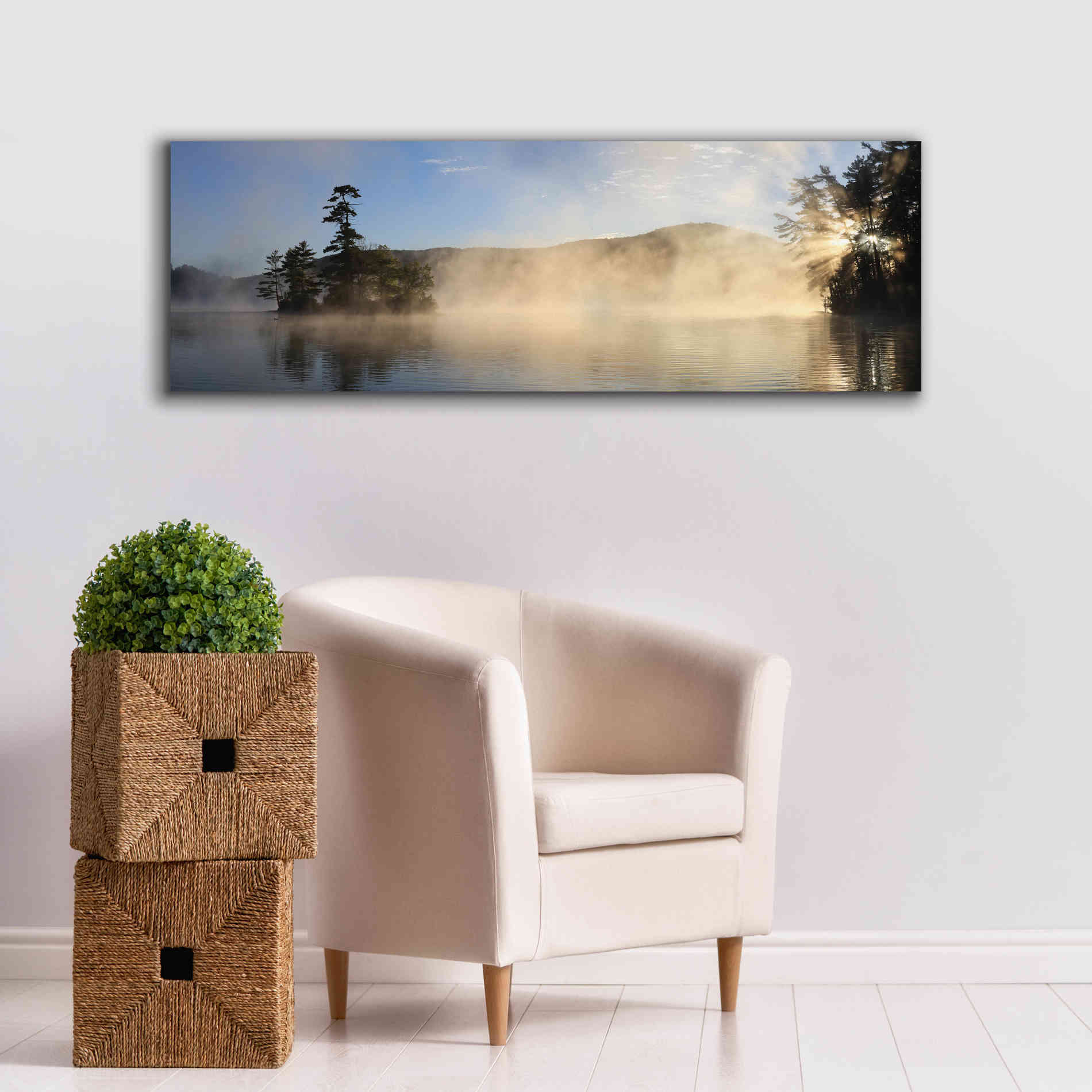 'Lake Luzerne Sunrise' by Lori Deiter, Canvas Wall Art,60 x 20
