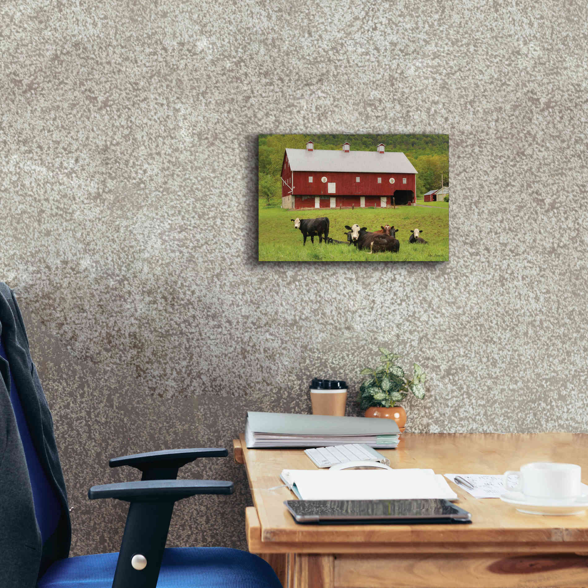 'Red Barn' by Lori Deiter, Canvas Wall Art,18 x 12