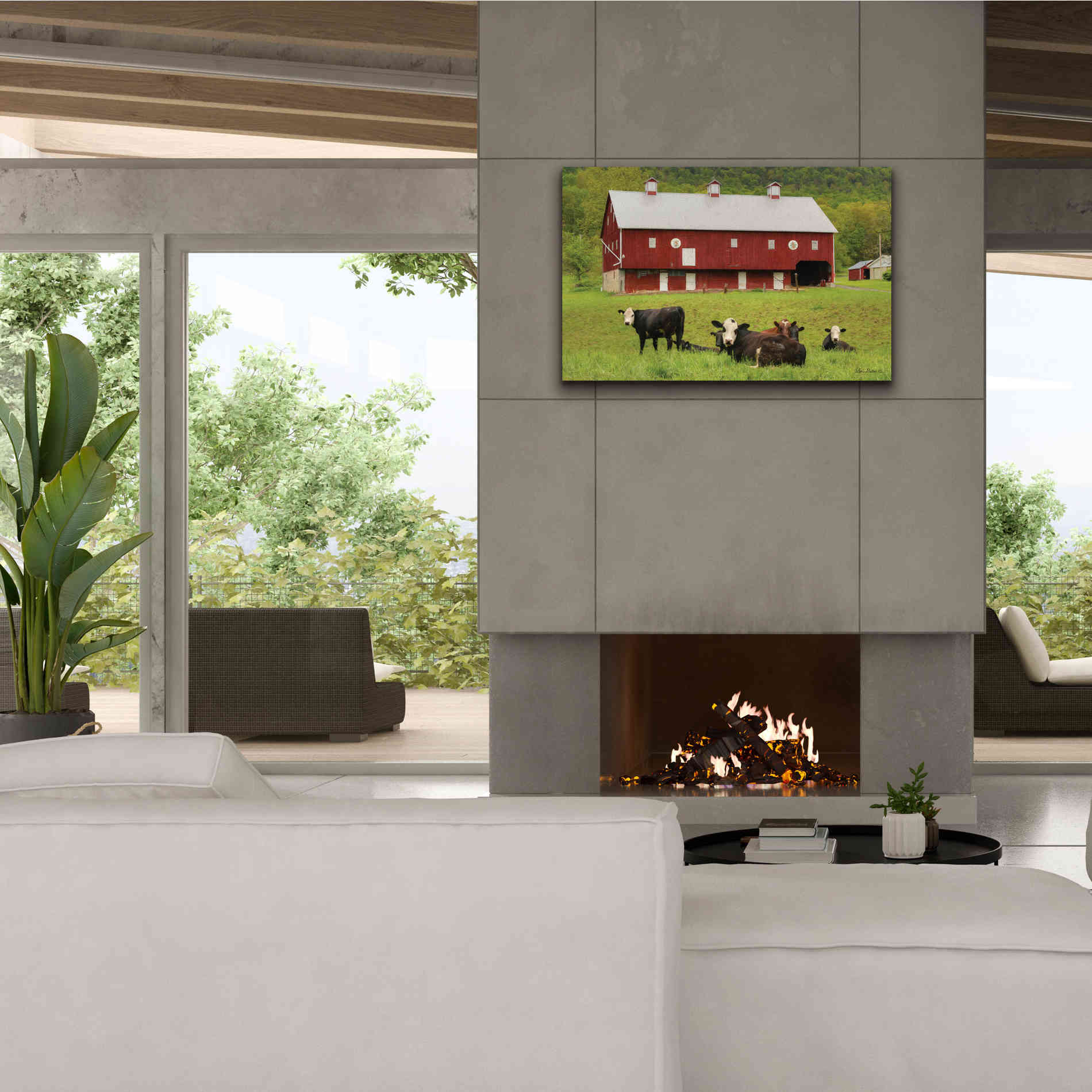 'Red Barn' by Lori Deiter, Canvas Wall Art,40 x 26