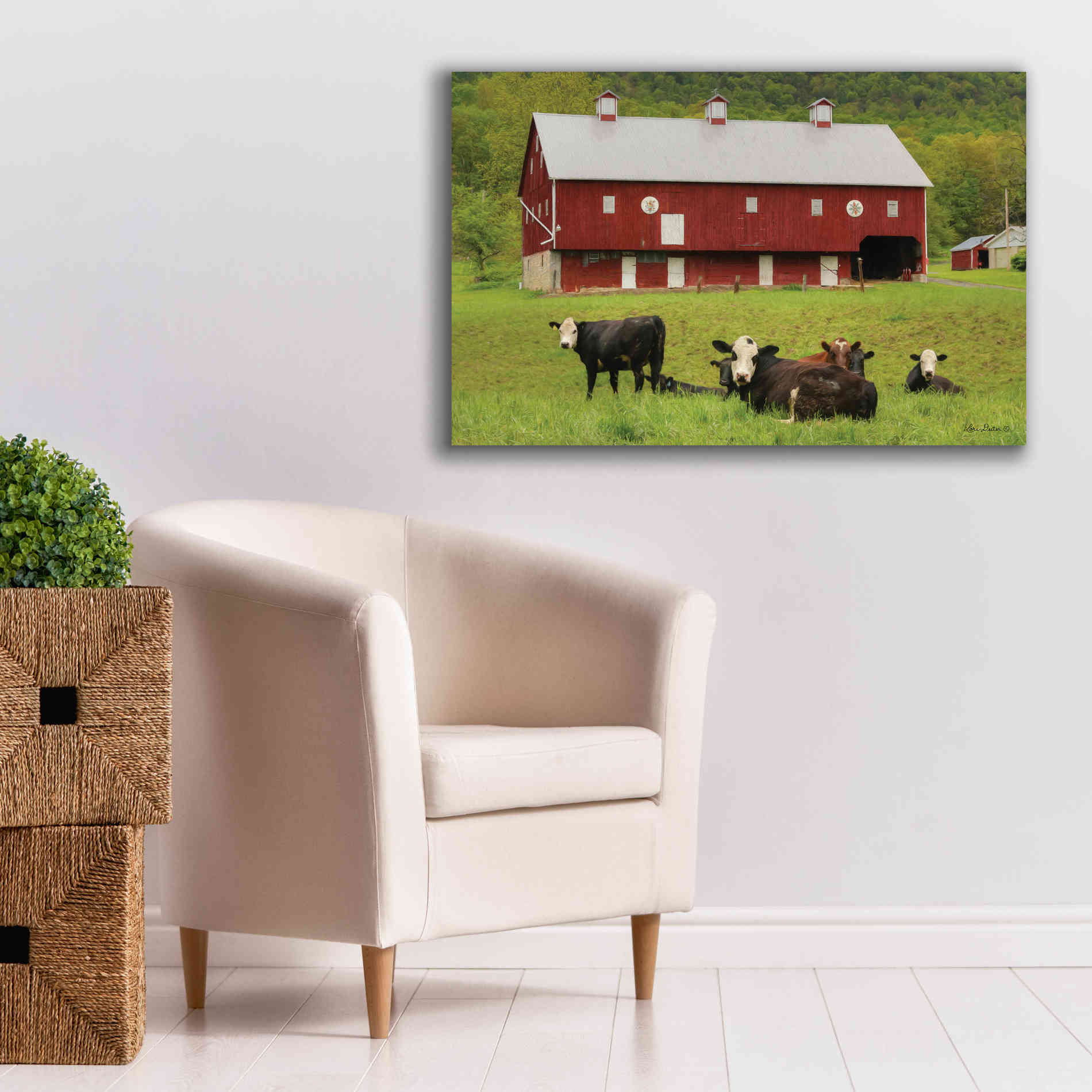 'Red Barn' by Lori Deiter, Canvas Wall Art,40 x 26