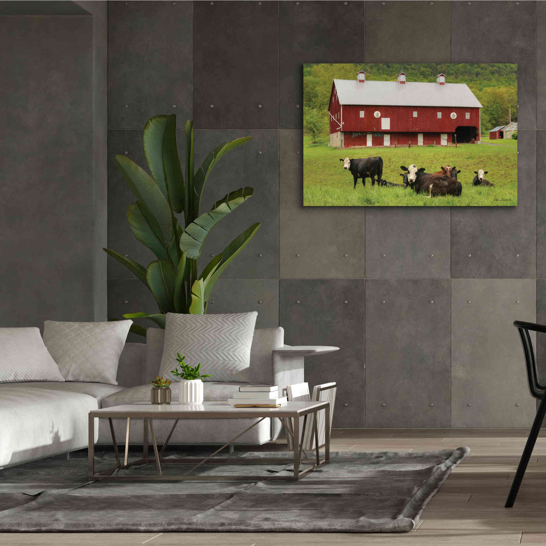 'Red Barn' by Lori Deiter, Canvas Wall Art,60 x 40