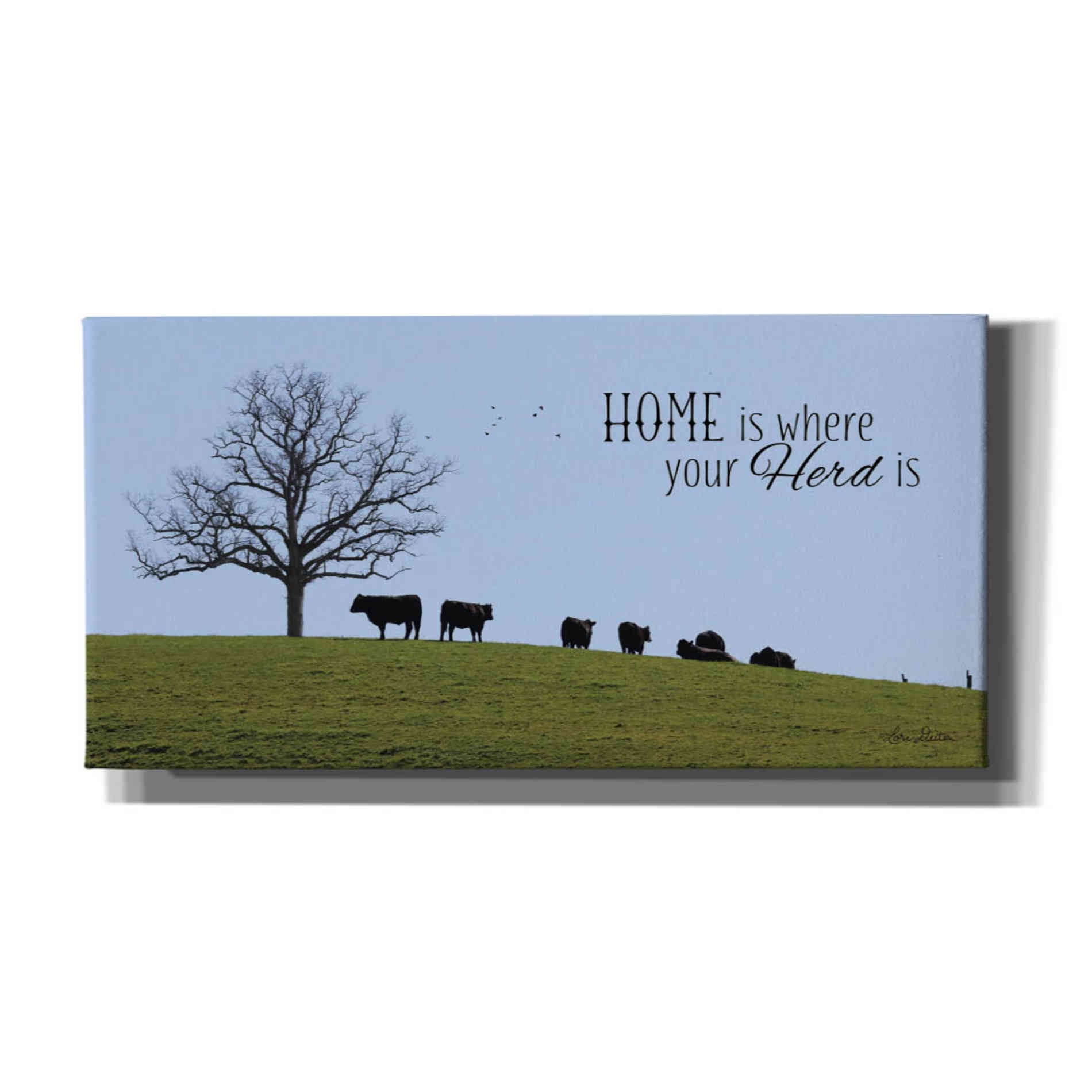 'Home Is Where Your Herd Is' by Lori Deiter, Canvas Wall Art