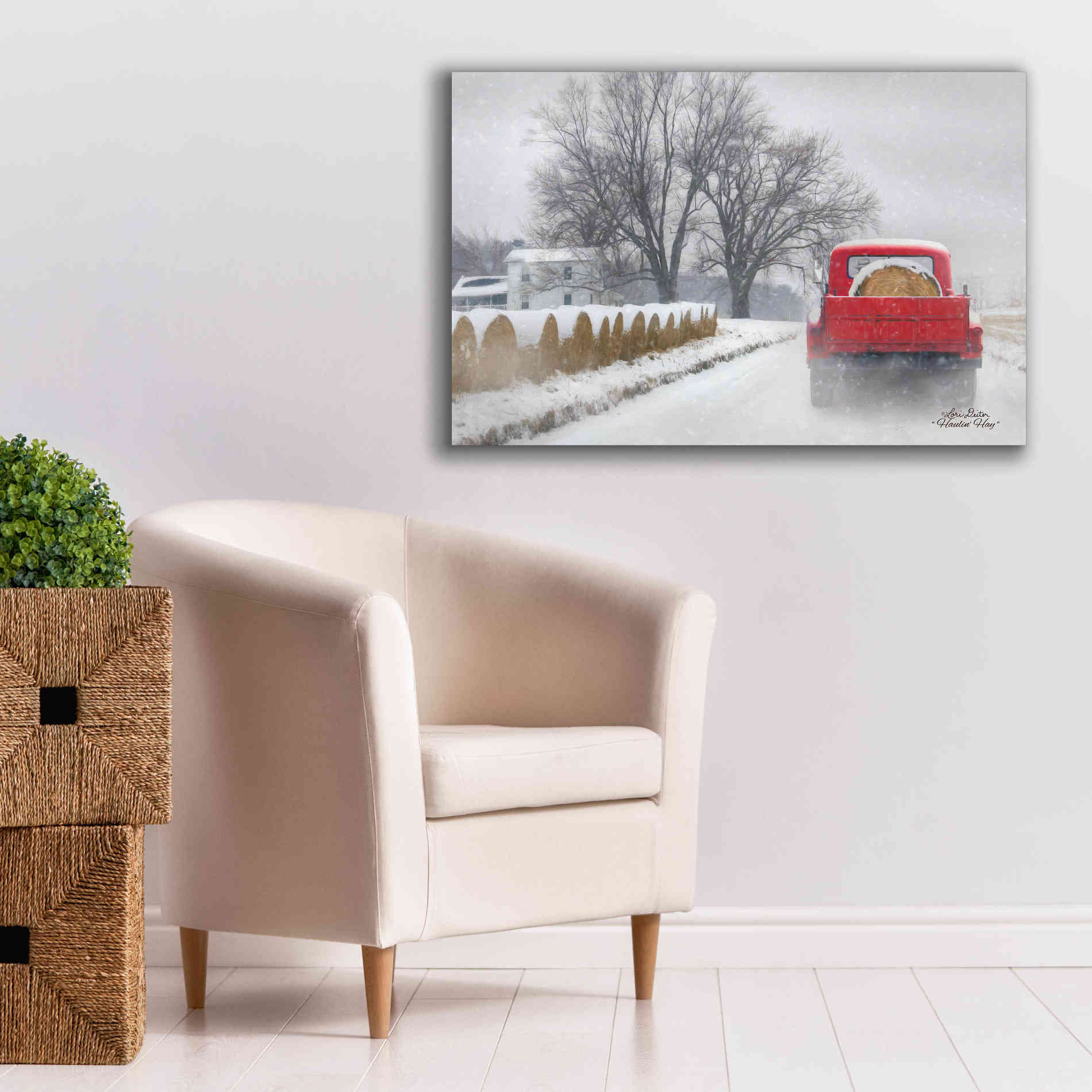 'Haulin' Hay' by Lori Deiter, Canvas Wall Art,40 x 26