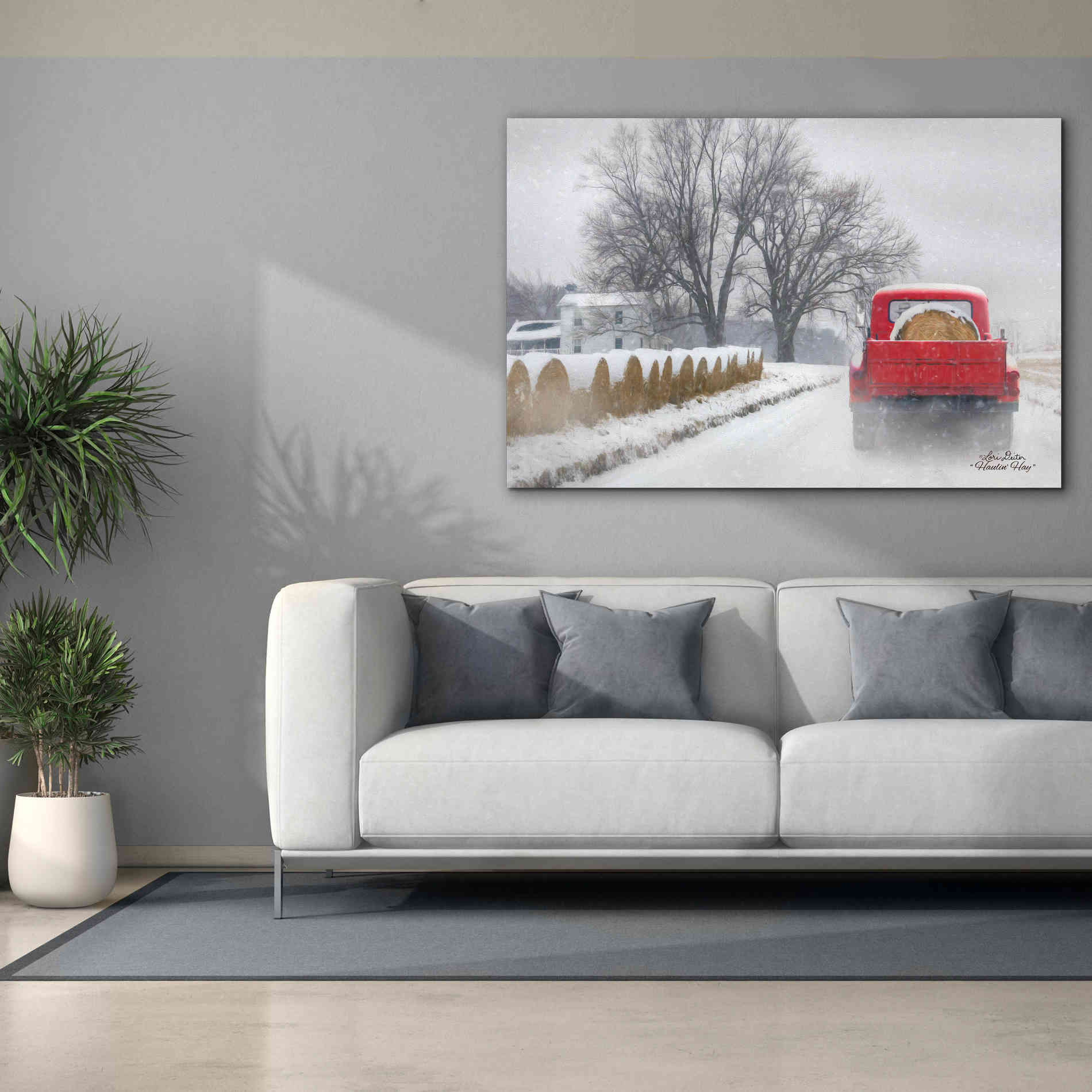 'Haulin' Hay' by Lori Deiter, Canvas Wall Art,60 x 40