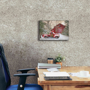 'Secluded Barn with Truck' by Lori Deiter, Canvas Wall Art,18 x 12