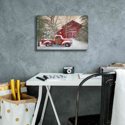 Image of 'Secluded Barn with Truck' by Lori Deiter, Canvas Wall Art,18 x 12