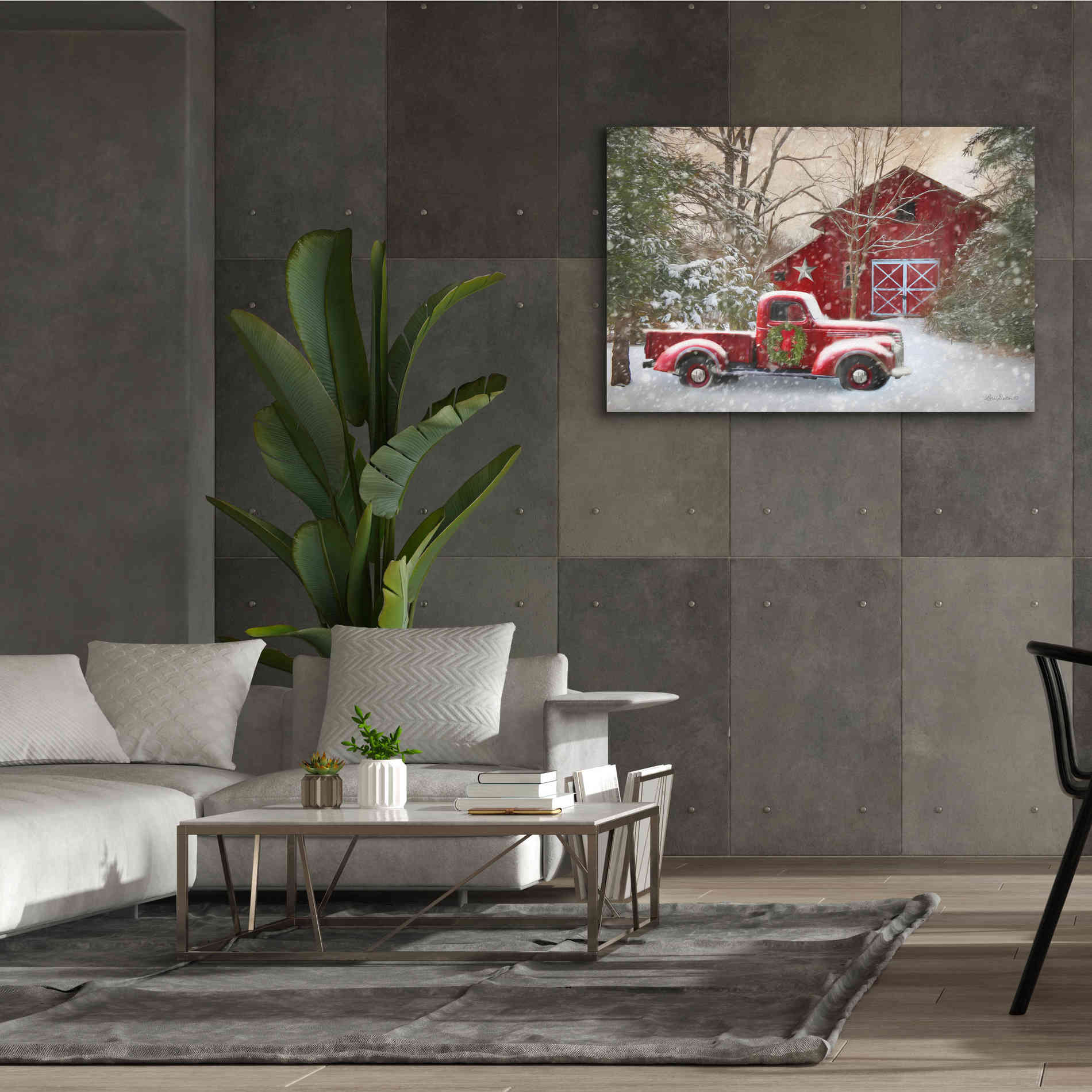 'Secluded Barn with Truck' by Lori Deiter, Canvas Wall Art,60 x 40