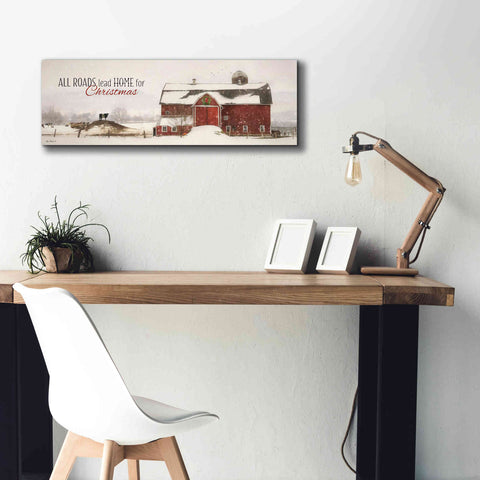 Image of 'All Roads Lead Home for Christmas' by Lori Deiter, Canvas Wall Art,36 x 12