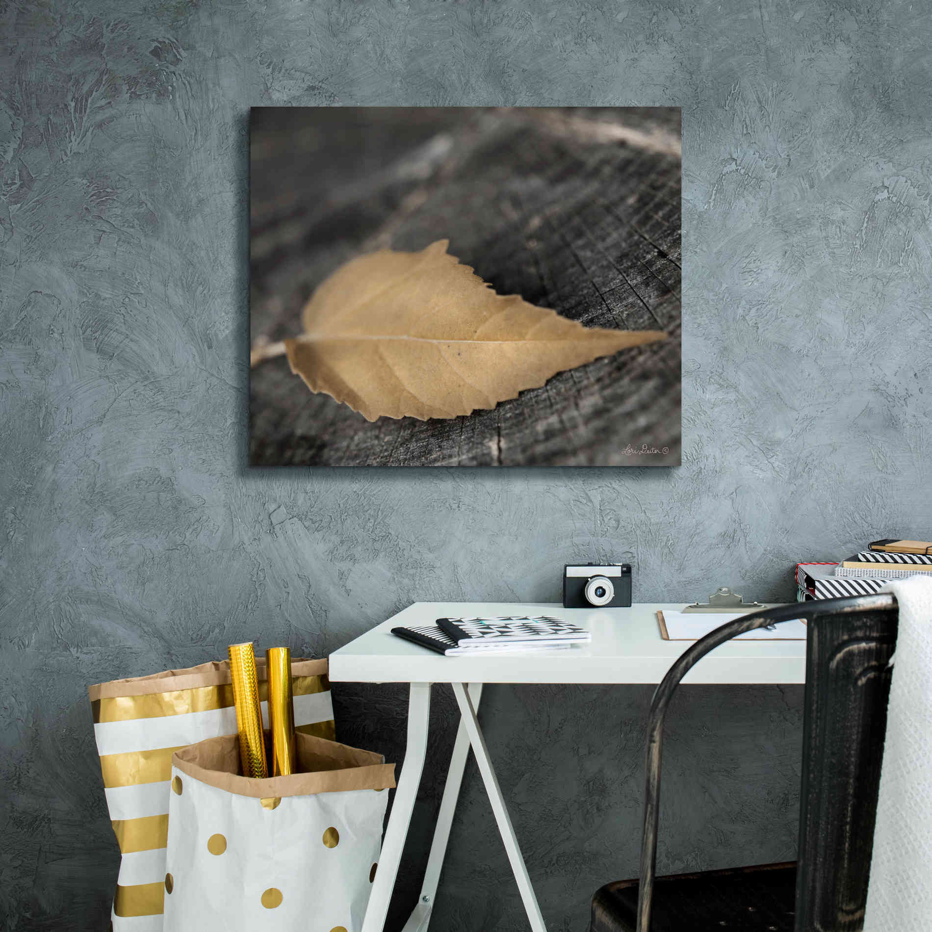 'Natural Gold Leaf' by Lori Deiter, Canvas Wall Art,24 x 20