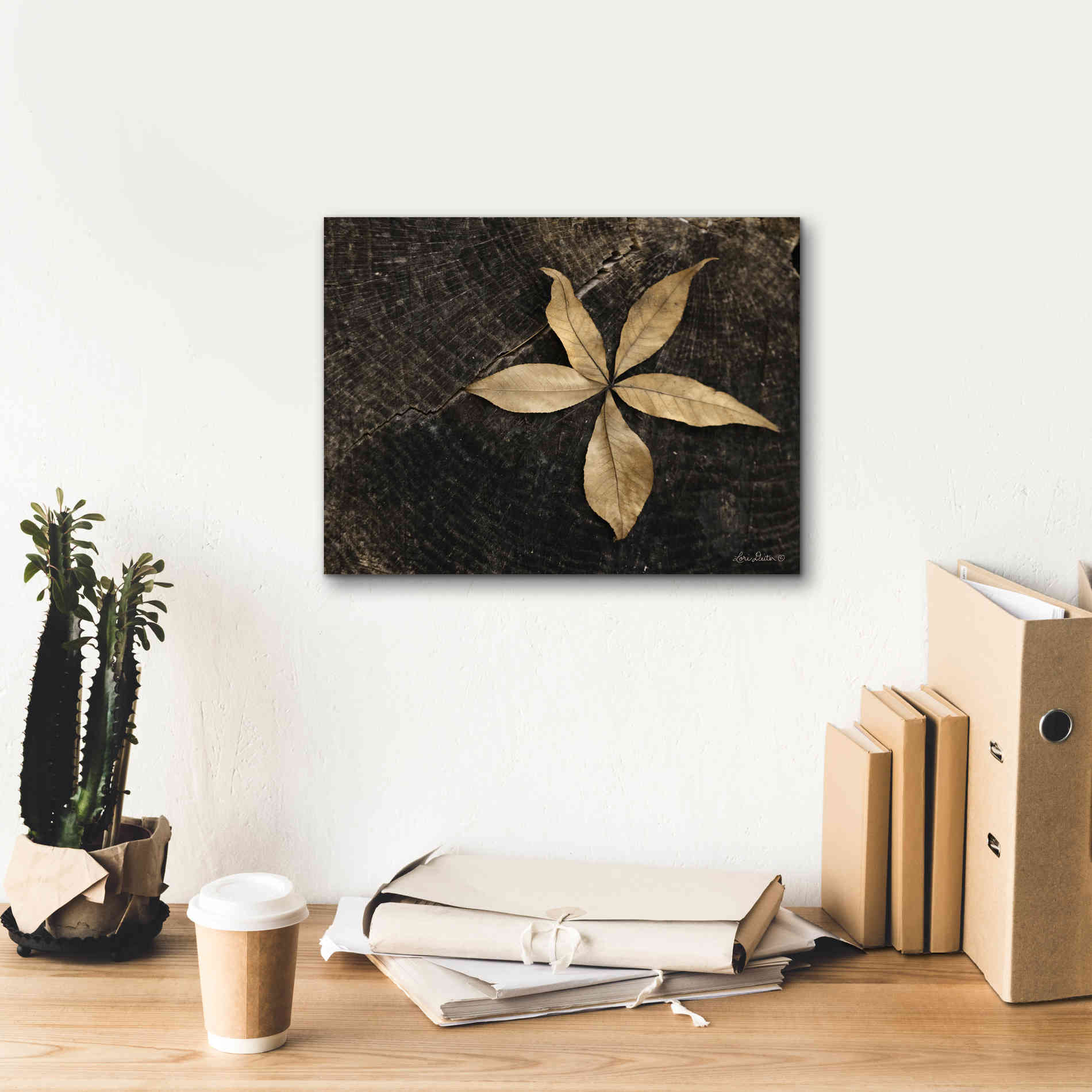 'Natural Buckeye Leaf' by Lori Deiter, Canvas Wall Art,16 x 12