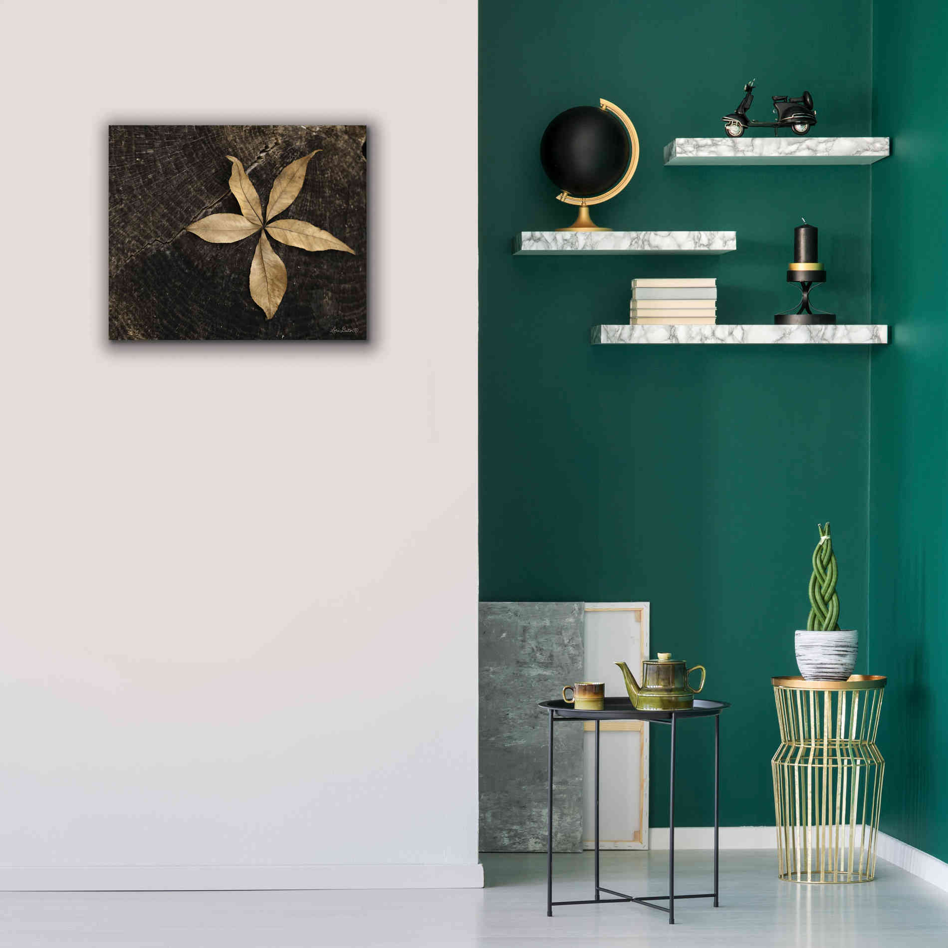 'Natural Buckeye Leaf' by Lori Deiter, Canvas Wall Art,24 x 20