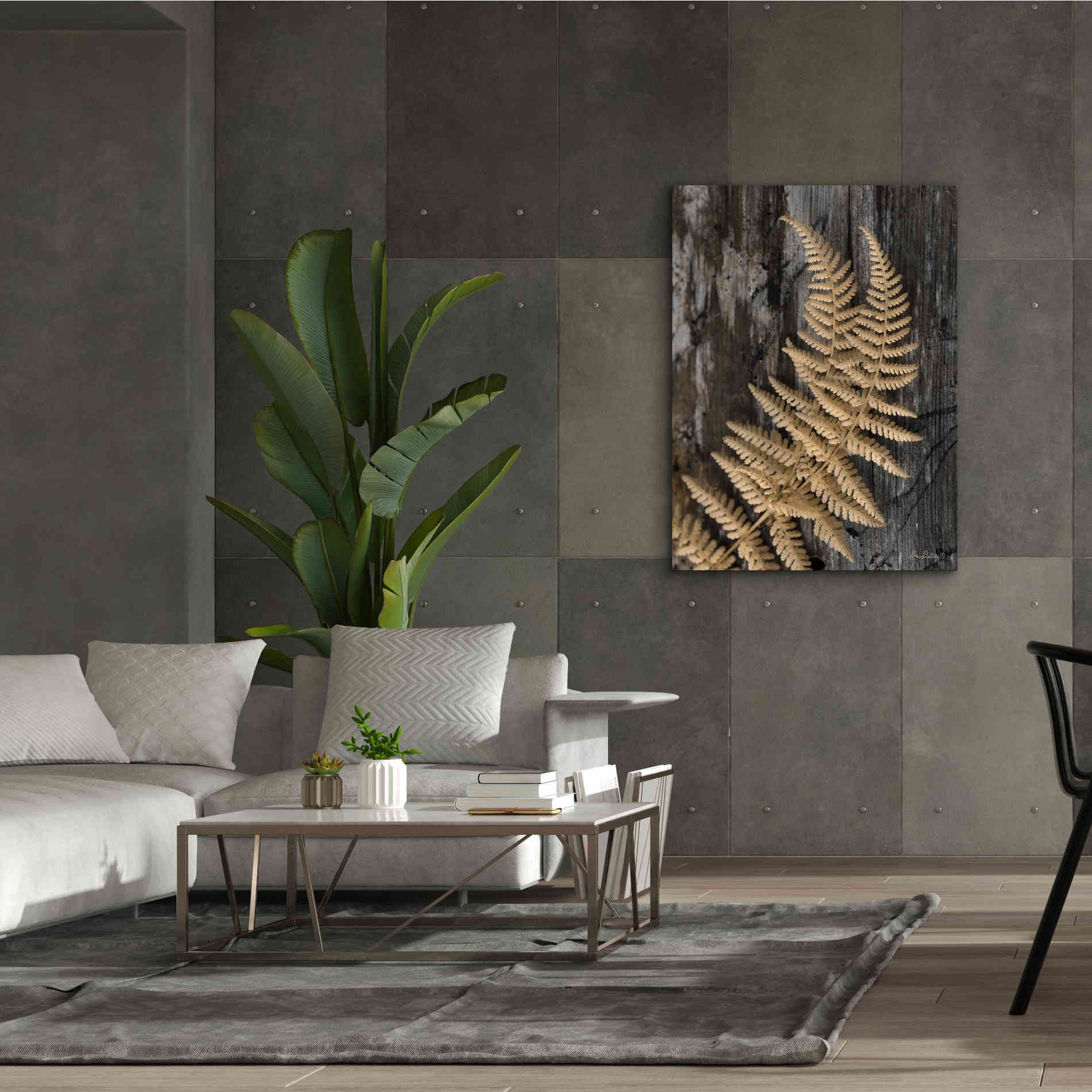 'Natural Gold Fern' by Lori Deiter, Canvas Wall Art,40 x 54