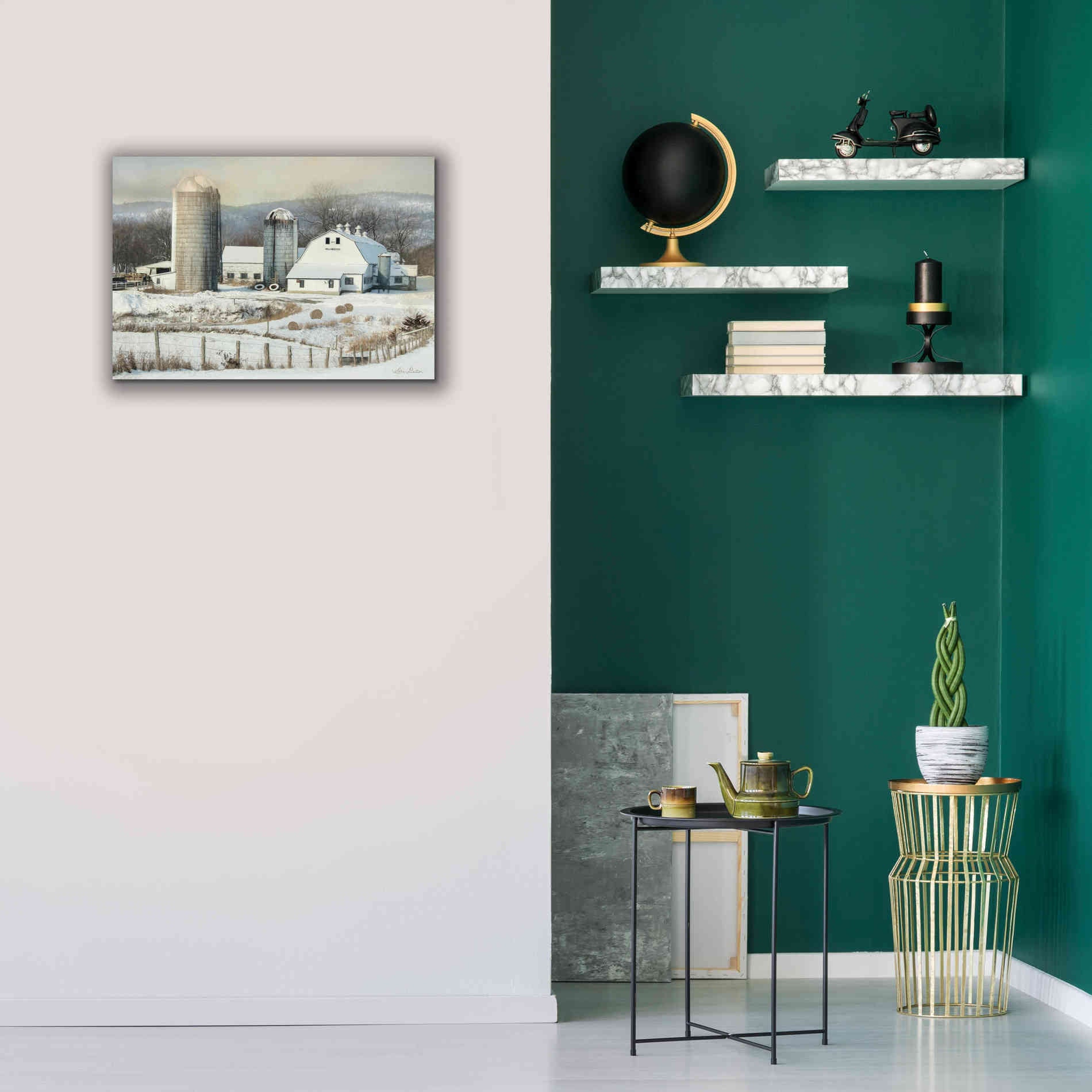 'The Lake Farm' by Lori Deiter, Canvas Wall Art,26 x 18